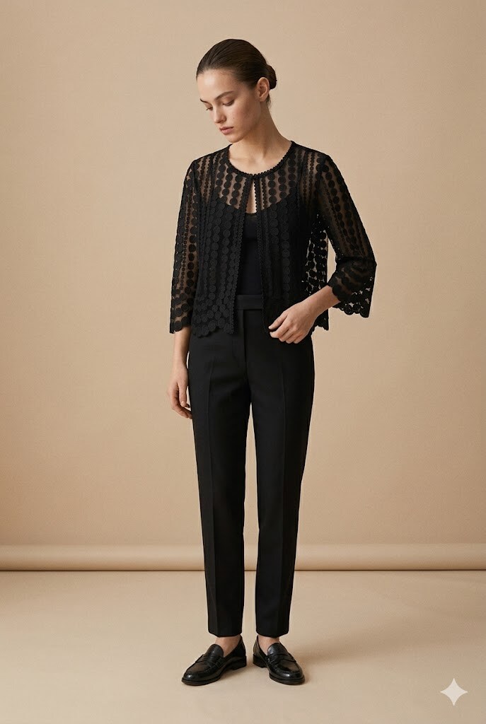 Wholesaler Choklate - Selena Guipure Lace Bolero Cardigan - 80785-3