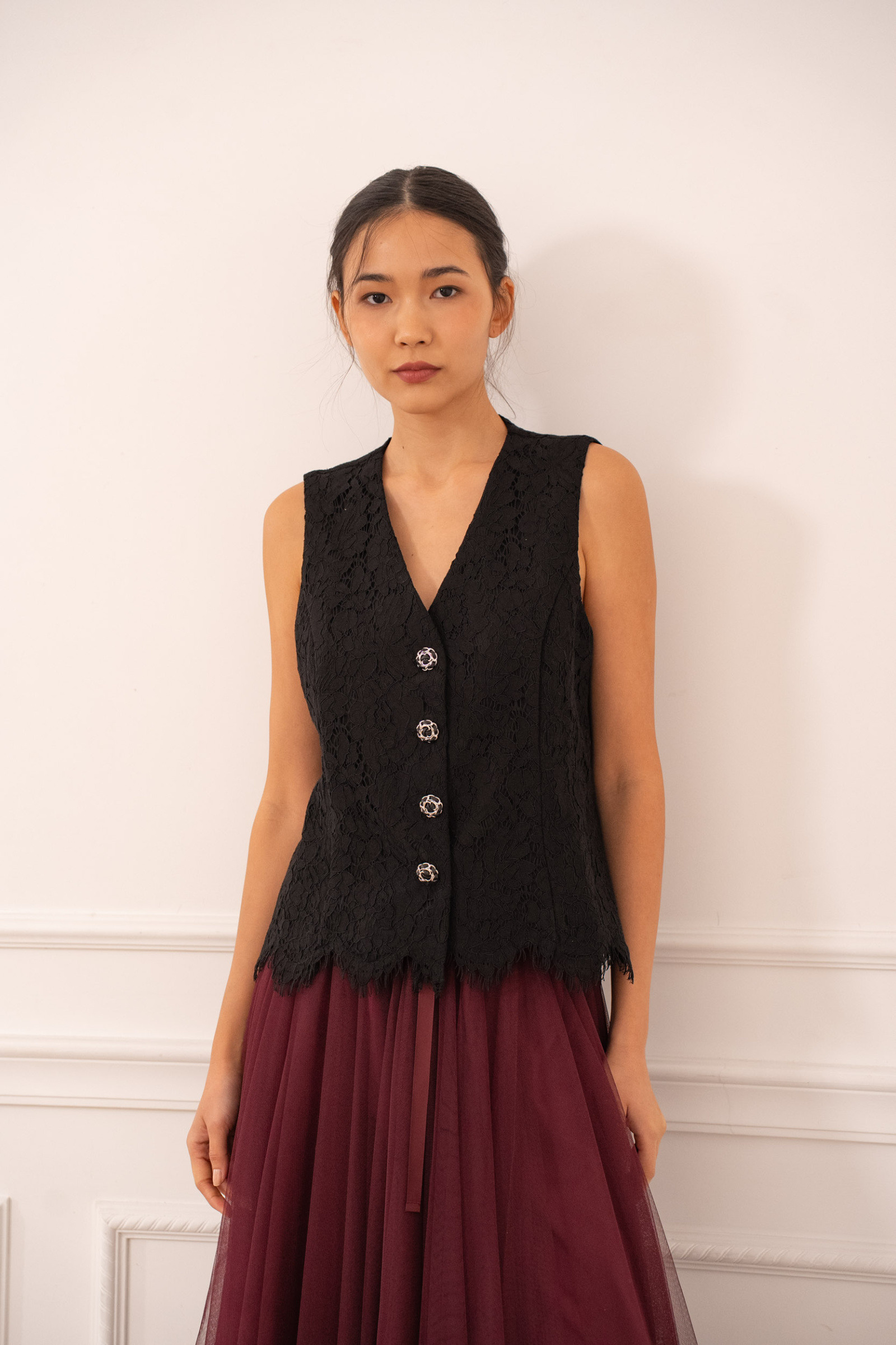 Grossiste Choklate - Top Élodie gilet en dentelle