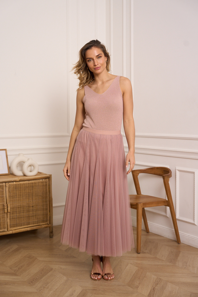 Grossista Choklate - Gonna lunga in tulle taglio slim Ambra