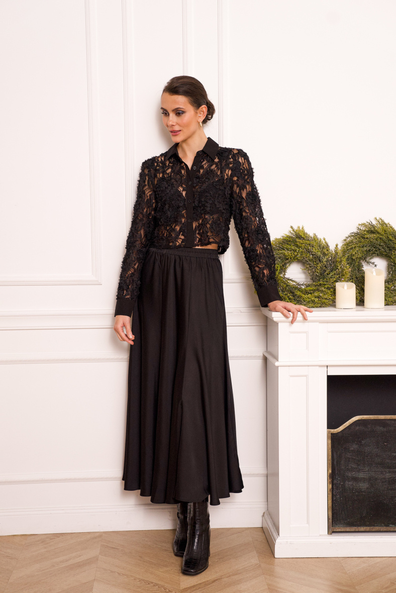 Mayorista Choklate - Falda de raso con estampado de leopardo