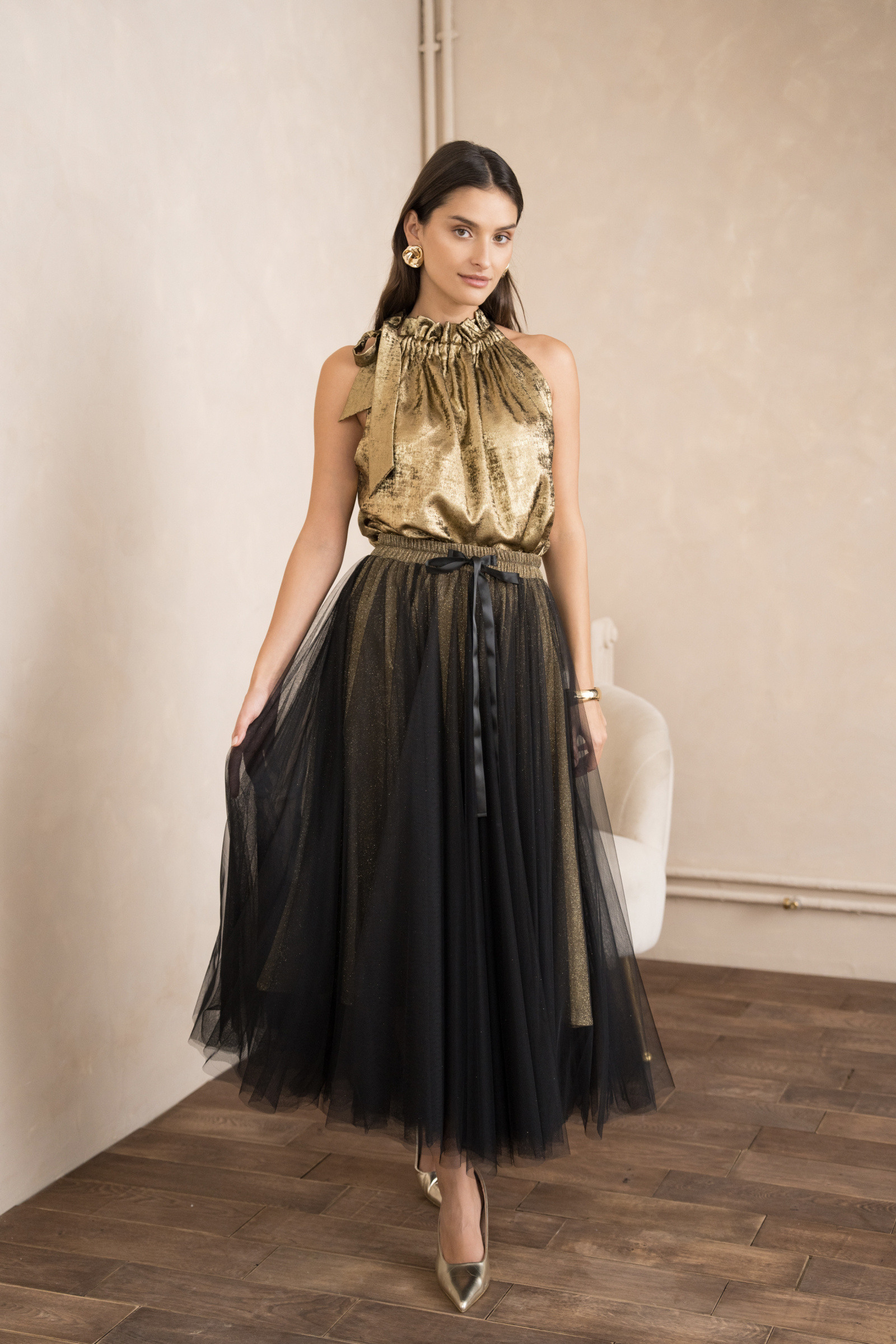 Grossiste Choklate - Jupe Aria en tulle à doublure pailletée