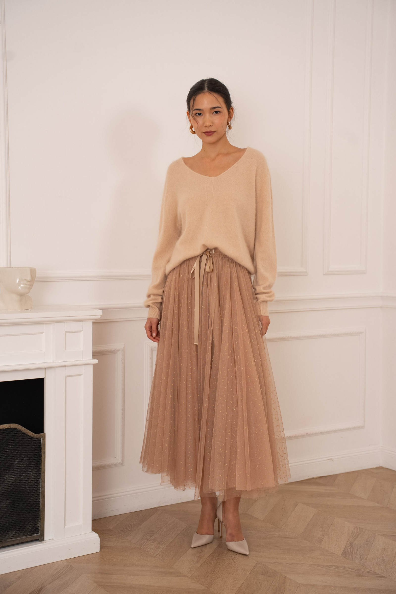 Mayorista Choklate - Falda Aria de tul con lunares brillantes