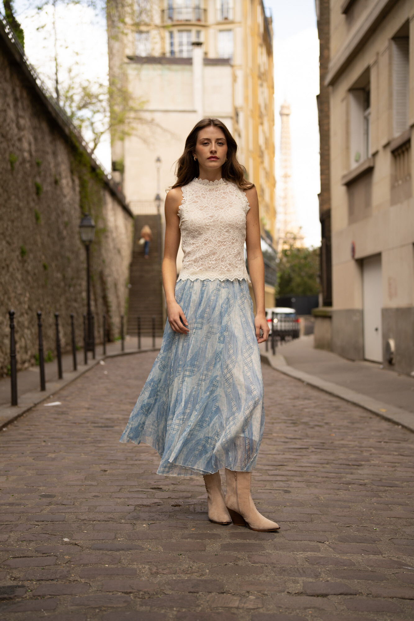Mayorista Choklate - Falda Verona de tul con estampado a cuadros
