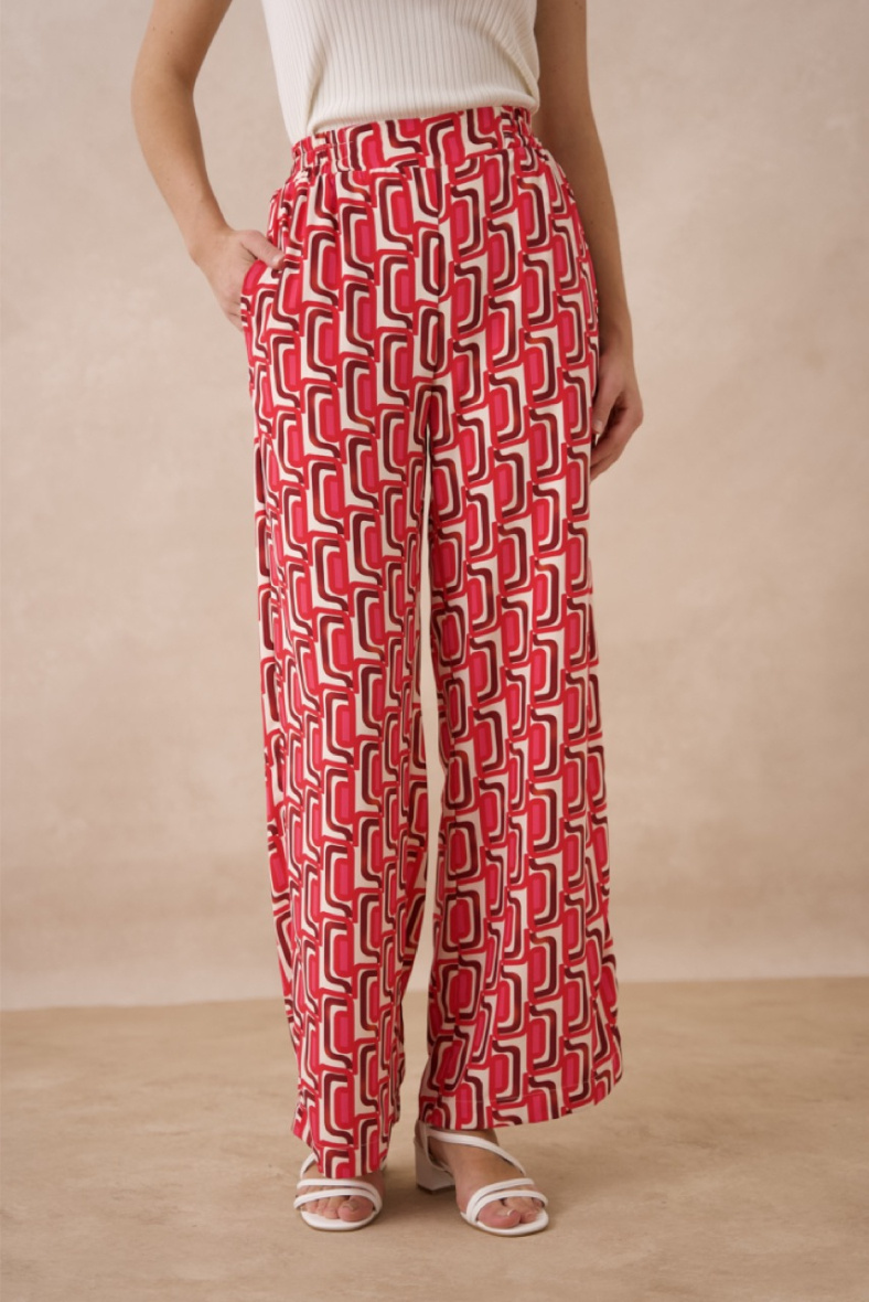 Grossiste Choklate - Pantalon fluide imprimé géométrique
