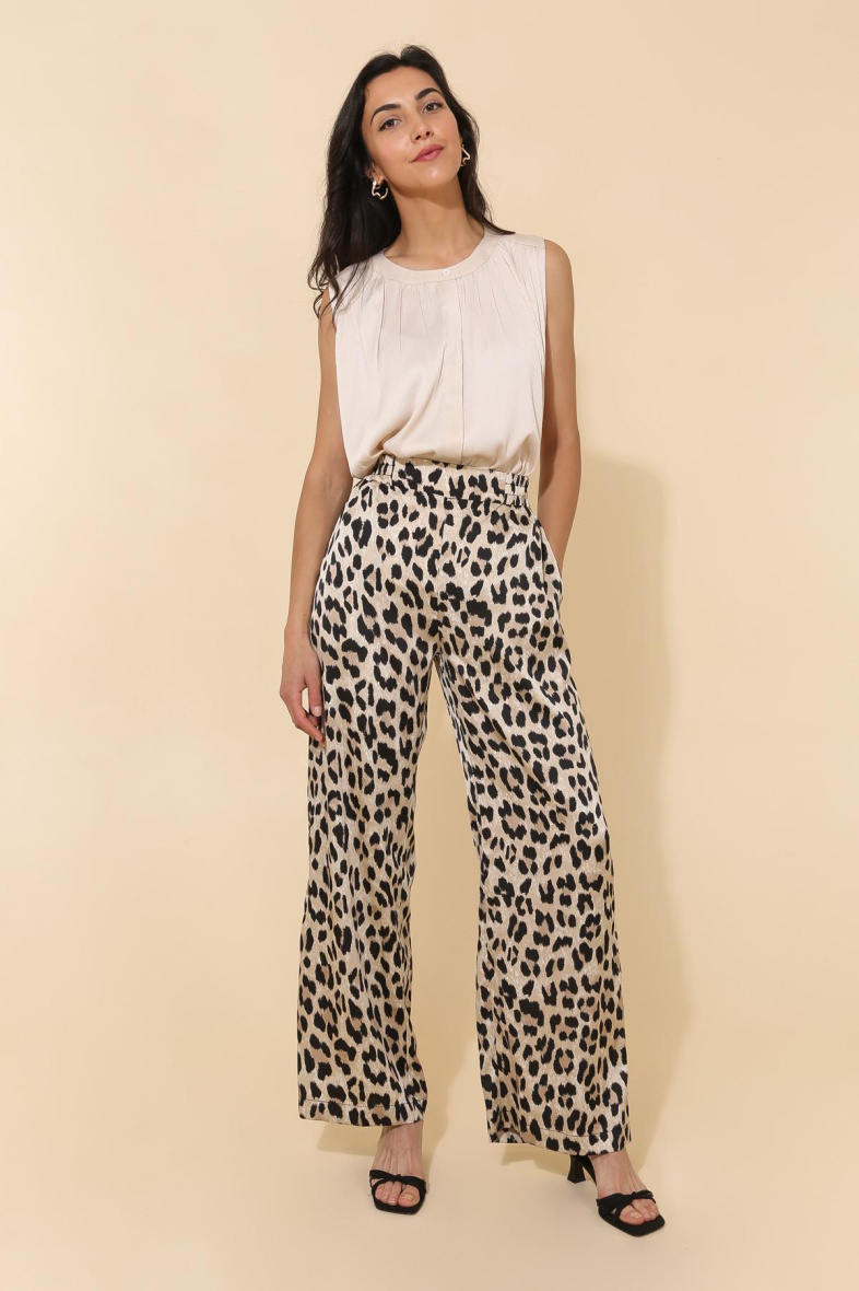 Grossiste Choklate - Pantalon palazzo imprimé léopard