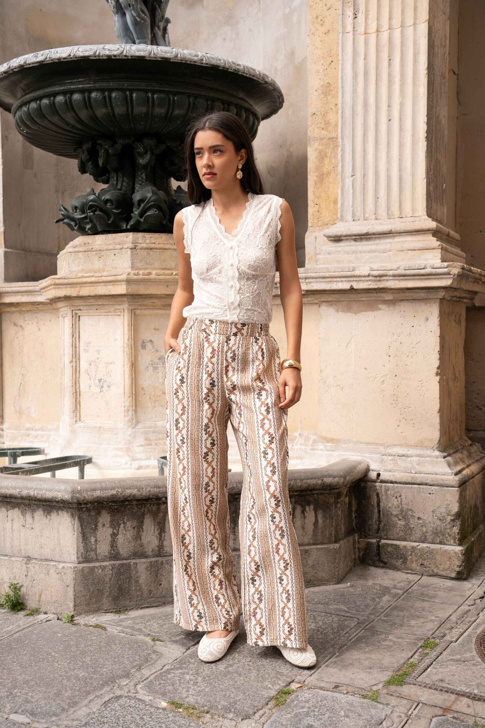 Grossiste Choklate - Pantalon palazzo imprimé