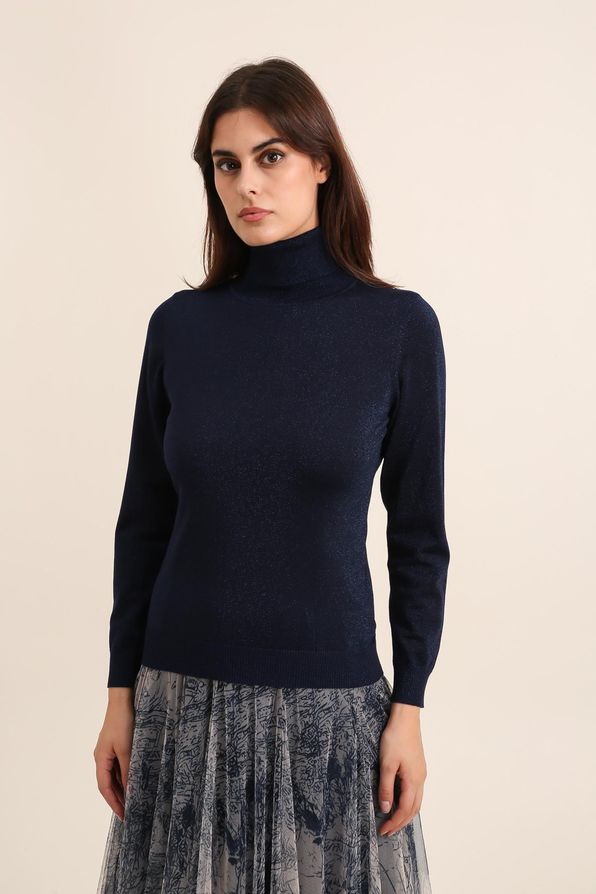 Wholesaler Choklate - Turtleneck sweater in tencel and lurex knit