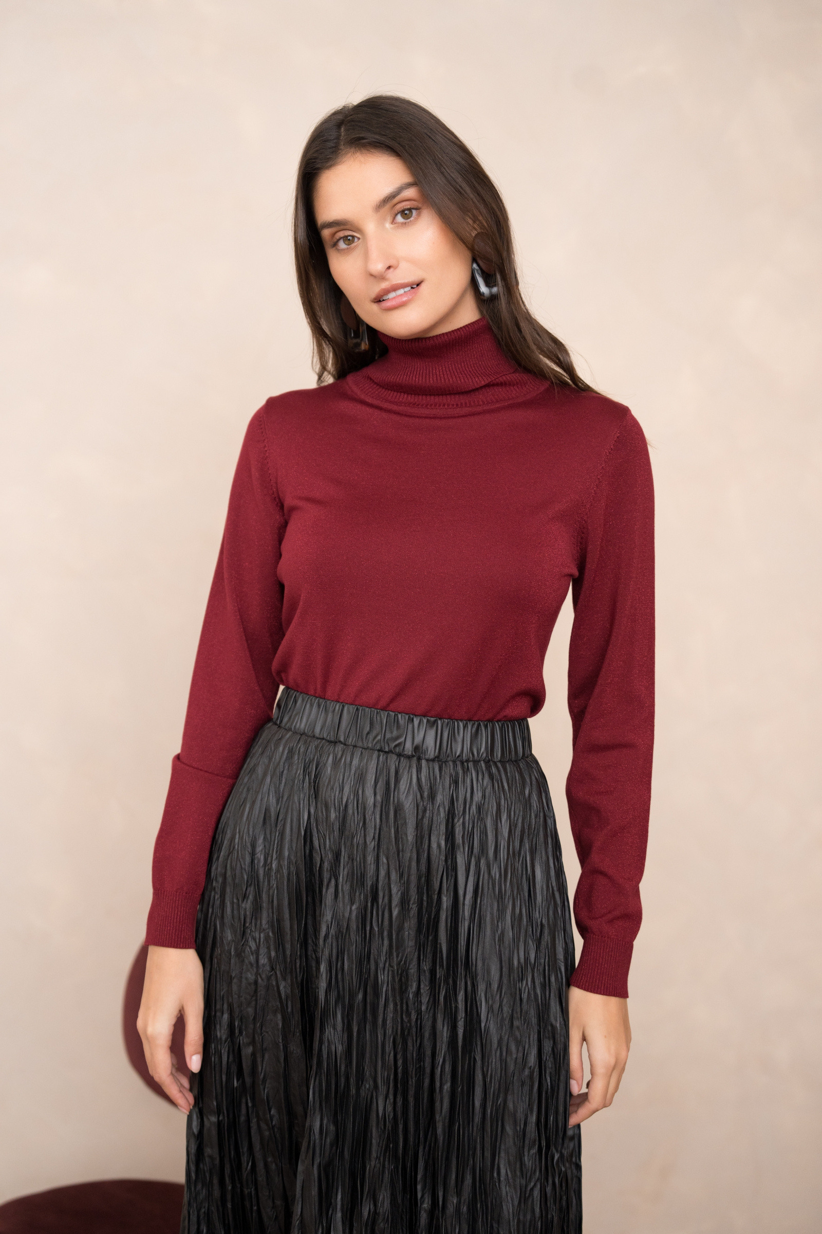 Wholesaler Choklate - Lyocell Lurex Turtleneck Sweater