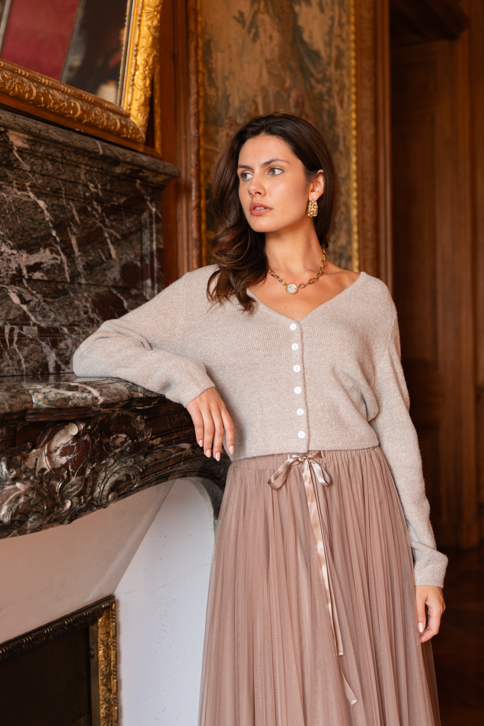Grossiste Choklate - Gilet Mila col en V en tricot