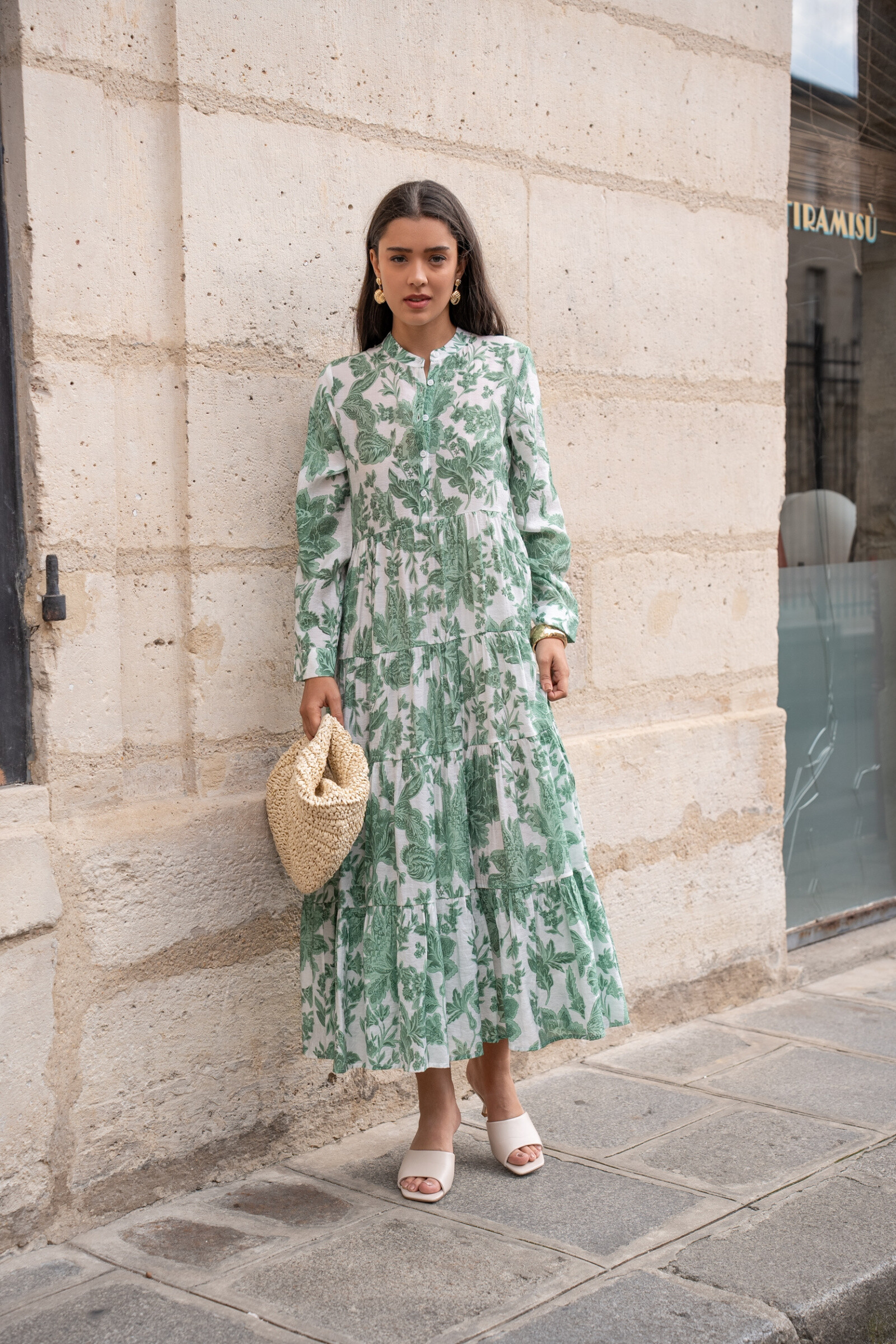 Großhändler Choklate - Marbella-Kleid aus bedruckter Viskoseseide