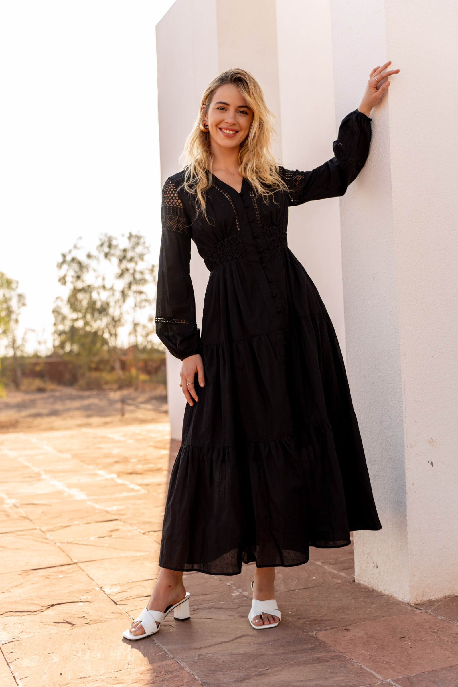 Grossiste Choklate - Robe chemise longue en coton Noemi