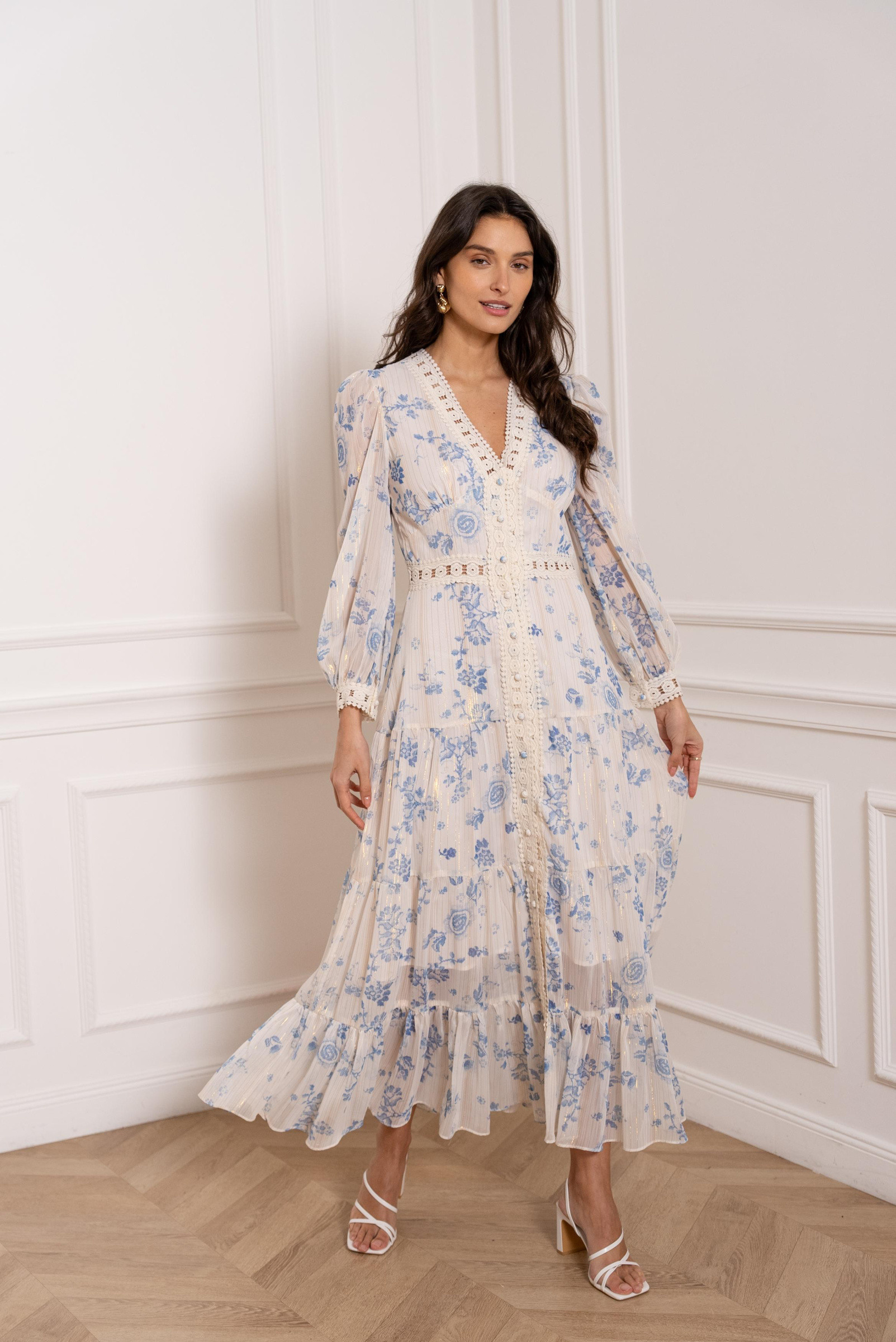 Mayorista Choklate - Vestido largo Avril de encaje