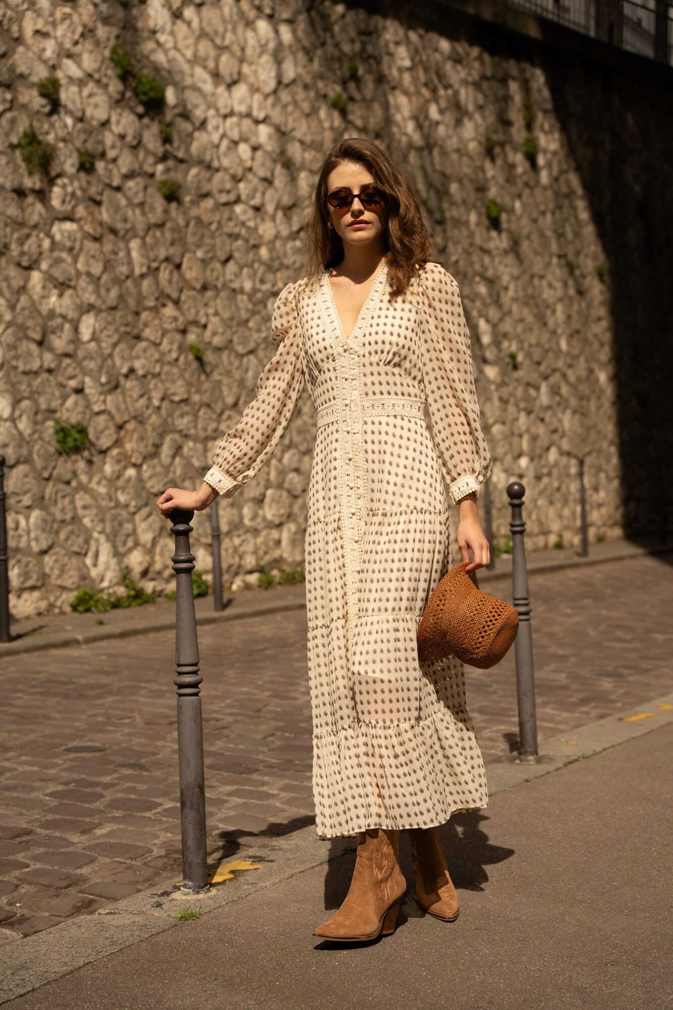 Wholesaler Choklate - April Long Dress with Plunging Neckline