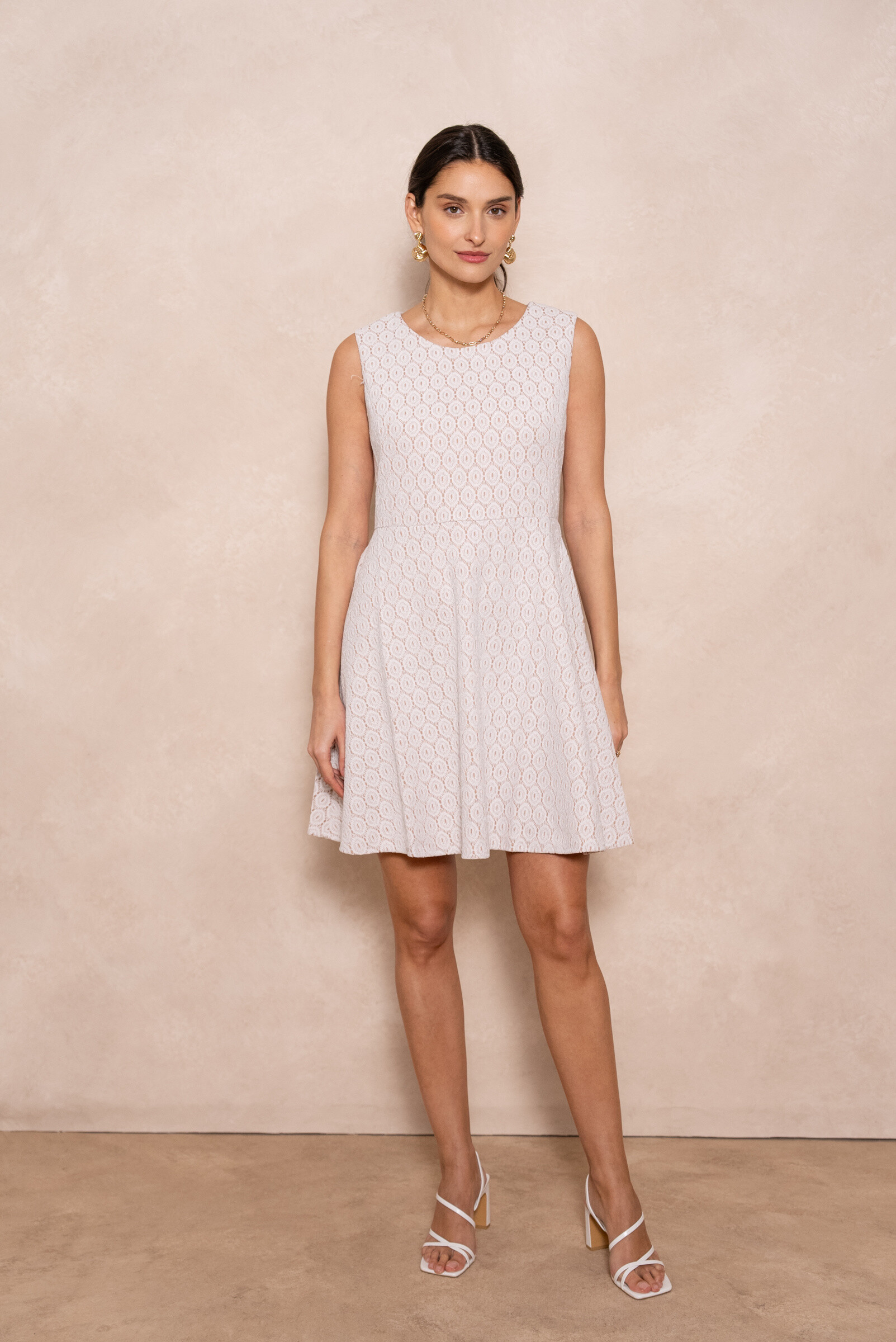 Mayorista Choklate - Vestido patinador de encaje bicolor