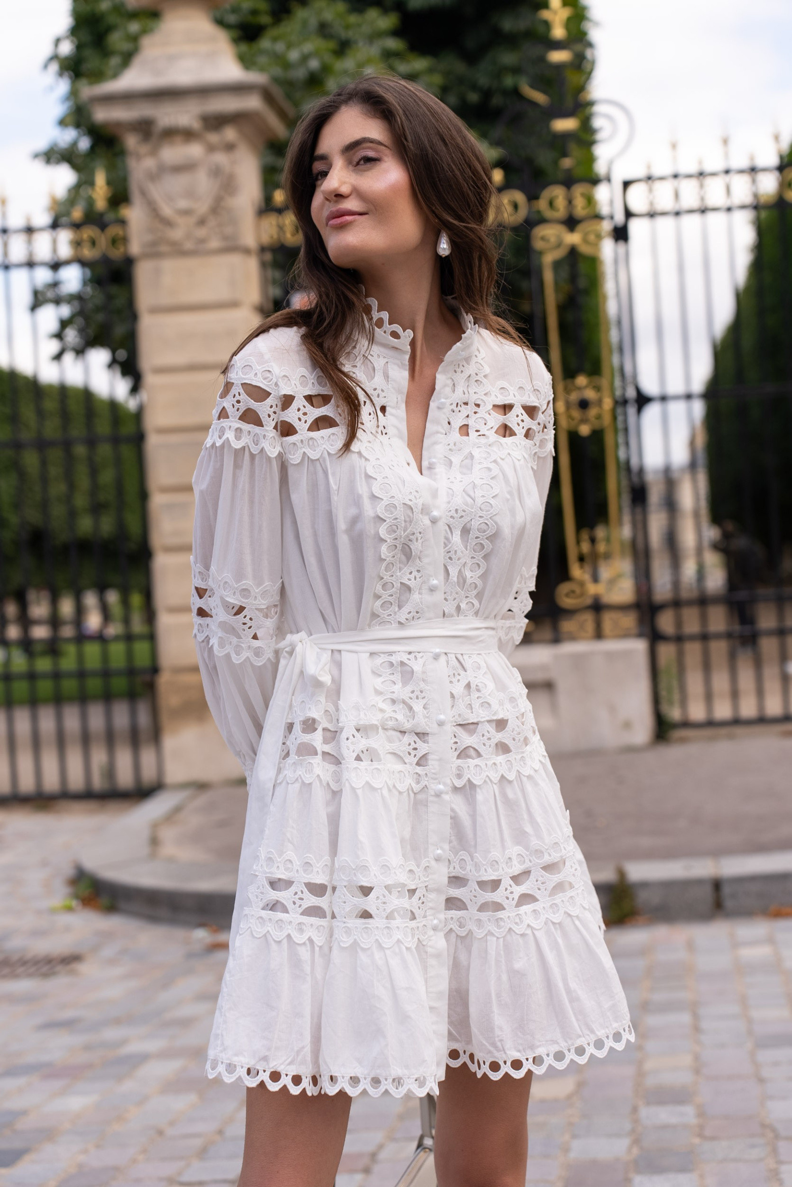 Mayorista Choklate - Vestido corto Ellie de algodón calado