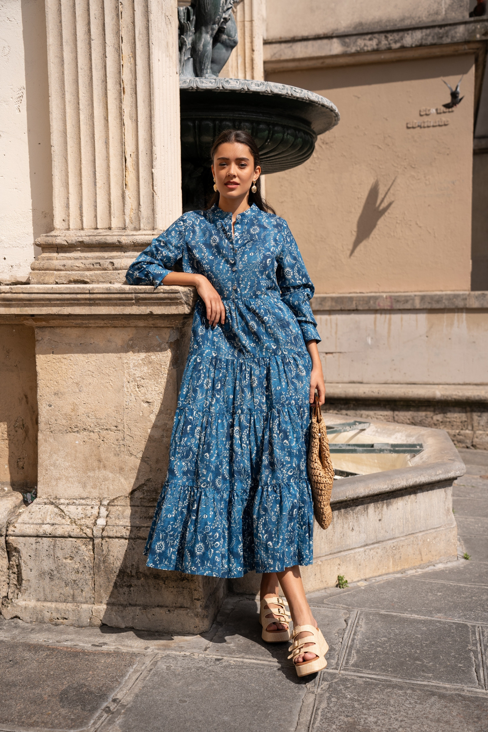 Grossiste Choklate - Robe longue Marbella en coton imprimé