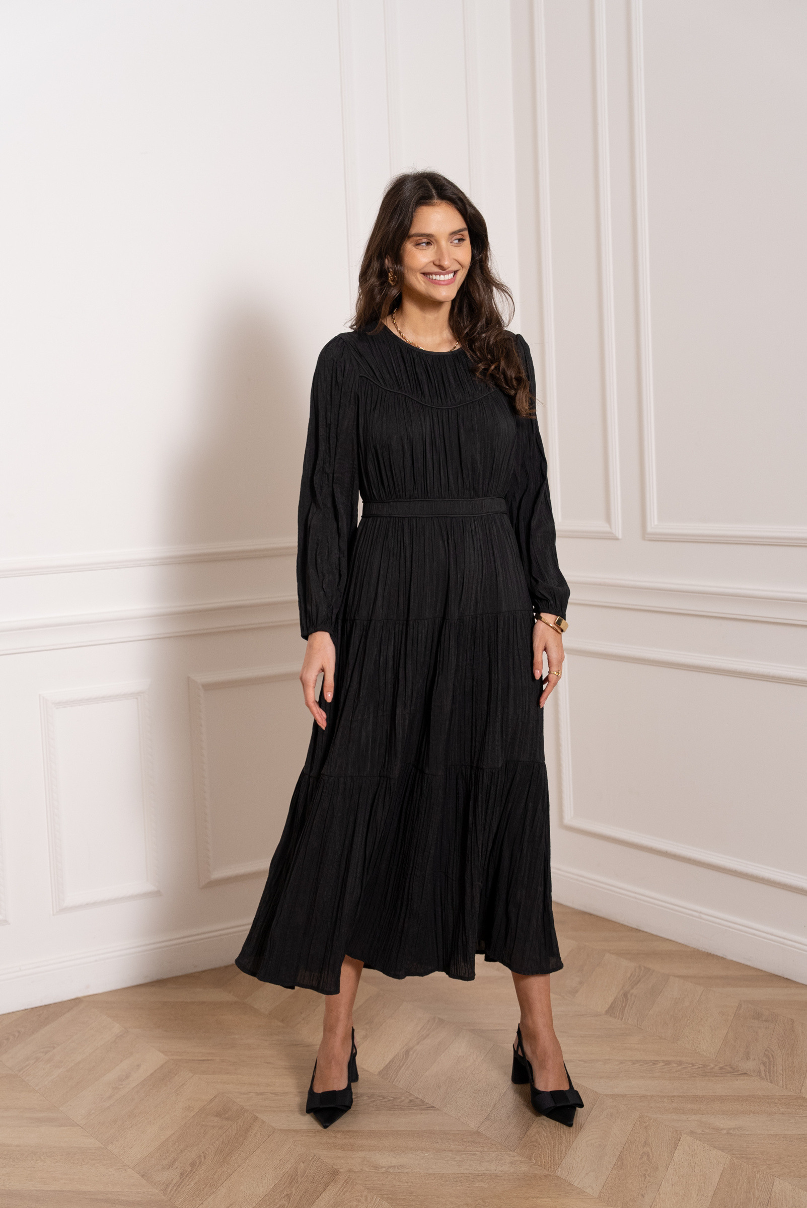 Mayorista Choklate - Vestido largo con cuello redondo