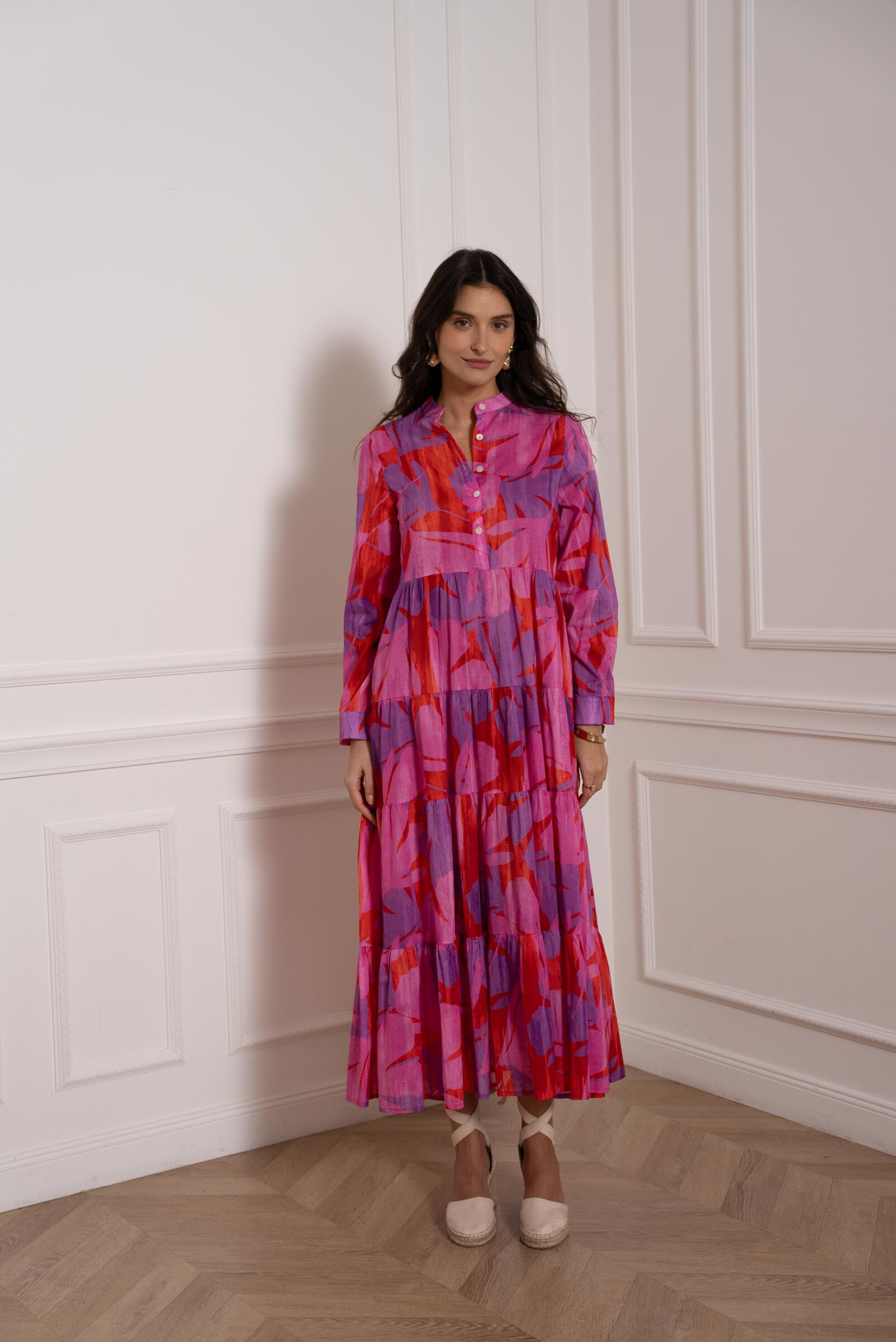 Mayorista Choklate - Vestido estampado de flores de Marbella en algodón