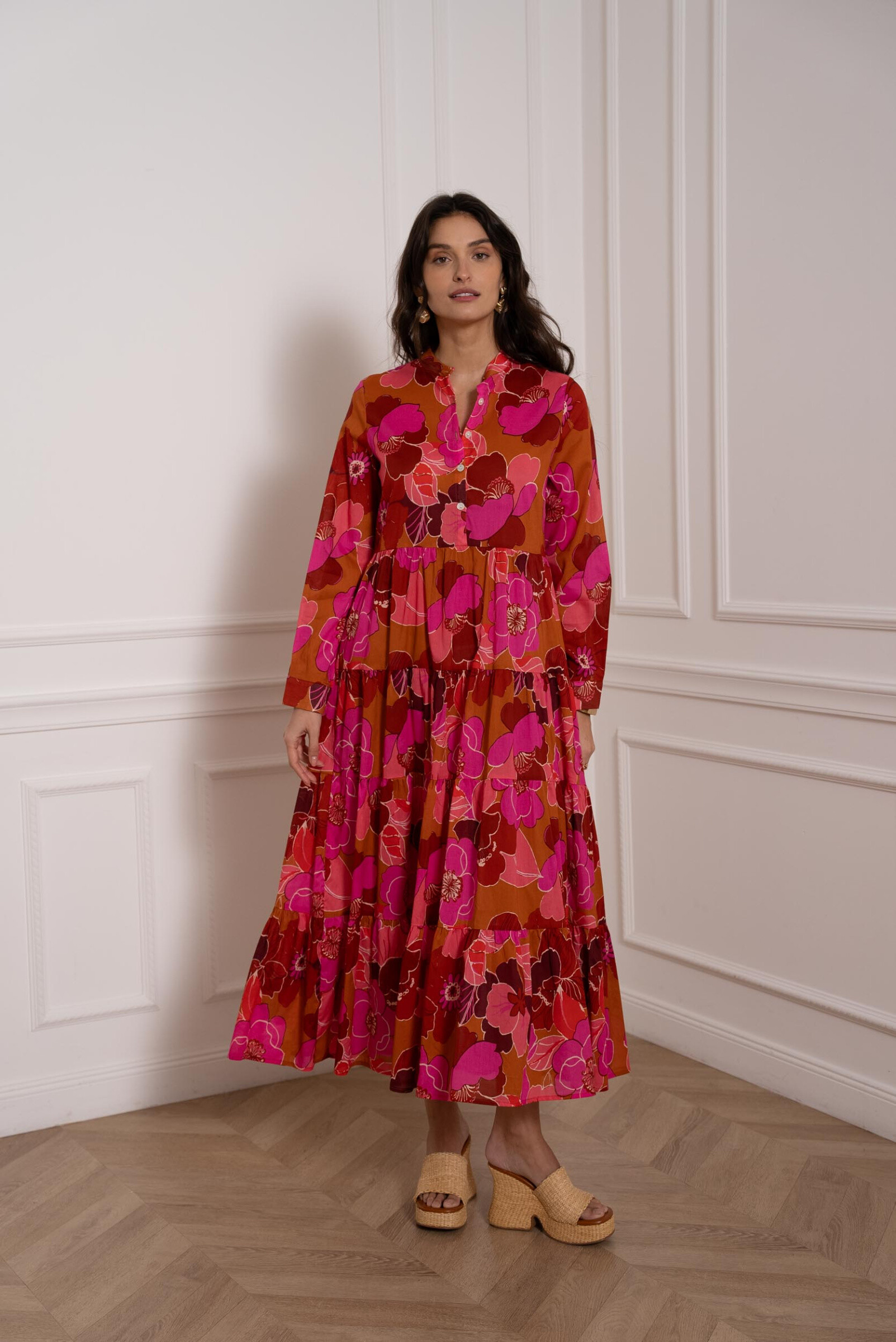 Wholesaler Choklate - Marbella flower printed dress in cotton