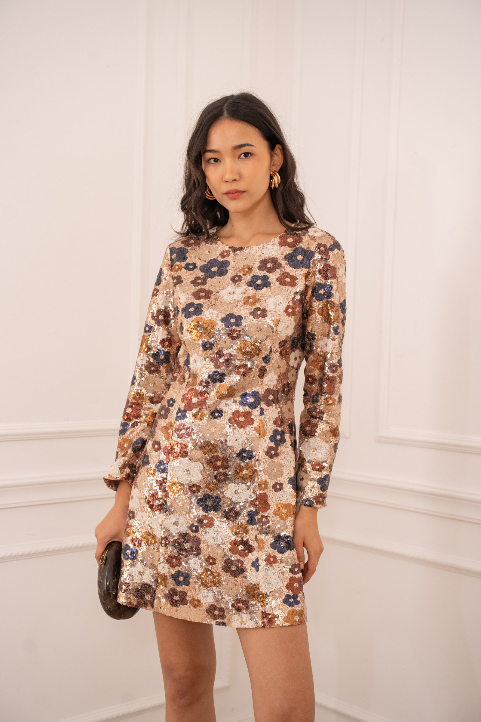 Wholesaler Choklate - Multicolored floral sequin dress