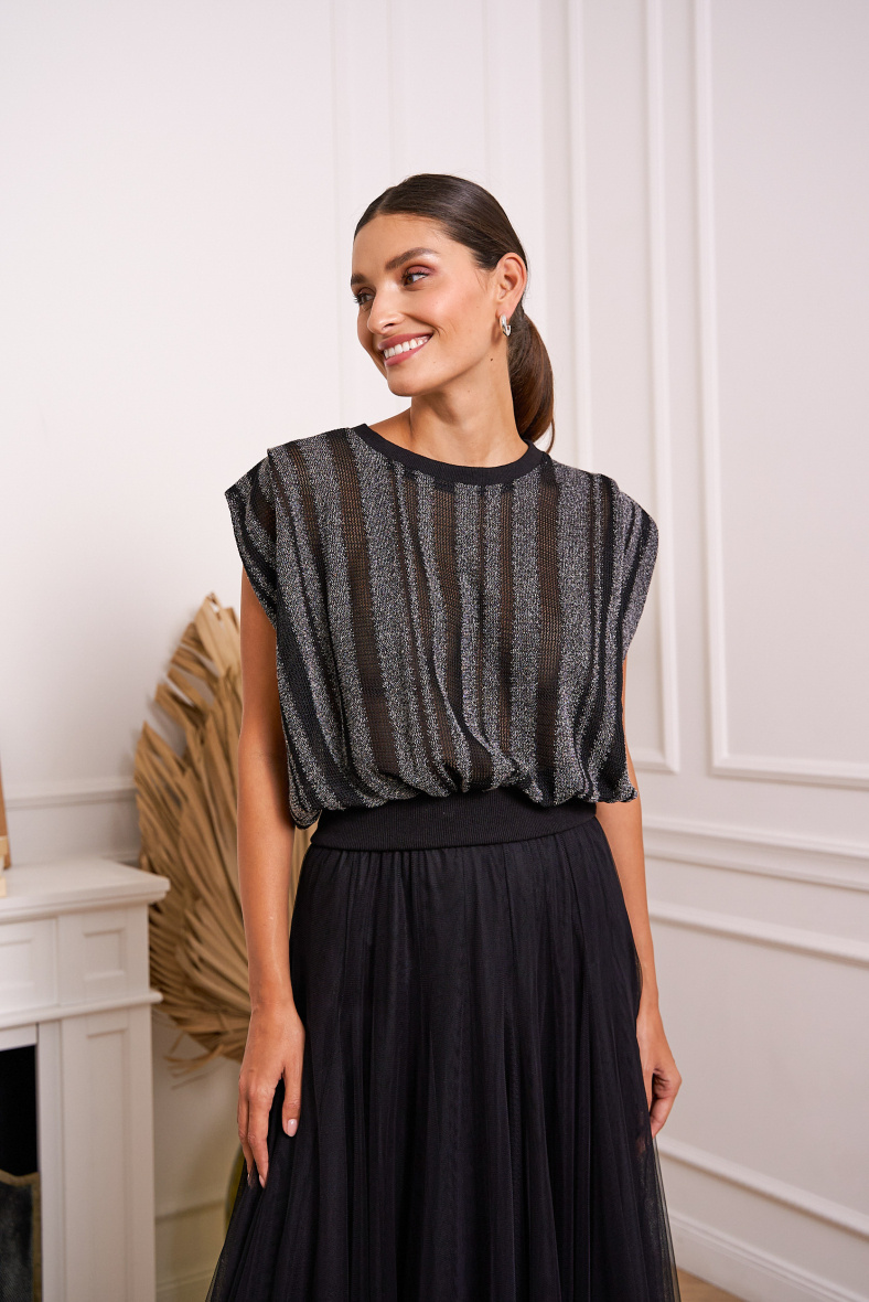 Mayorista Choklate - Camiseta de punto de rayas Pre-Fall