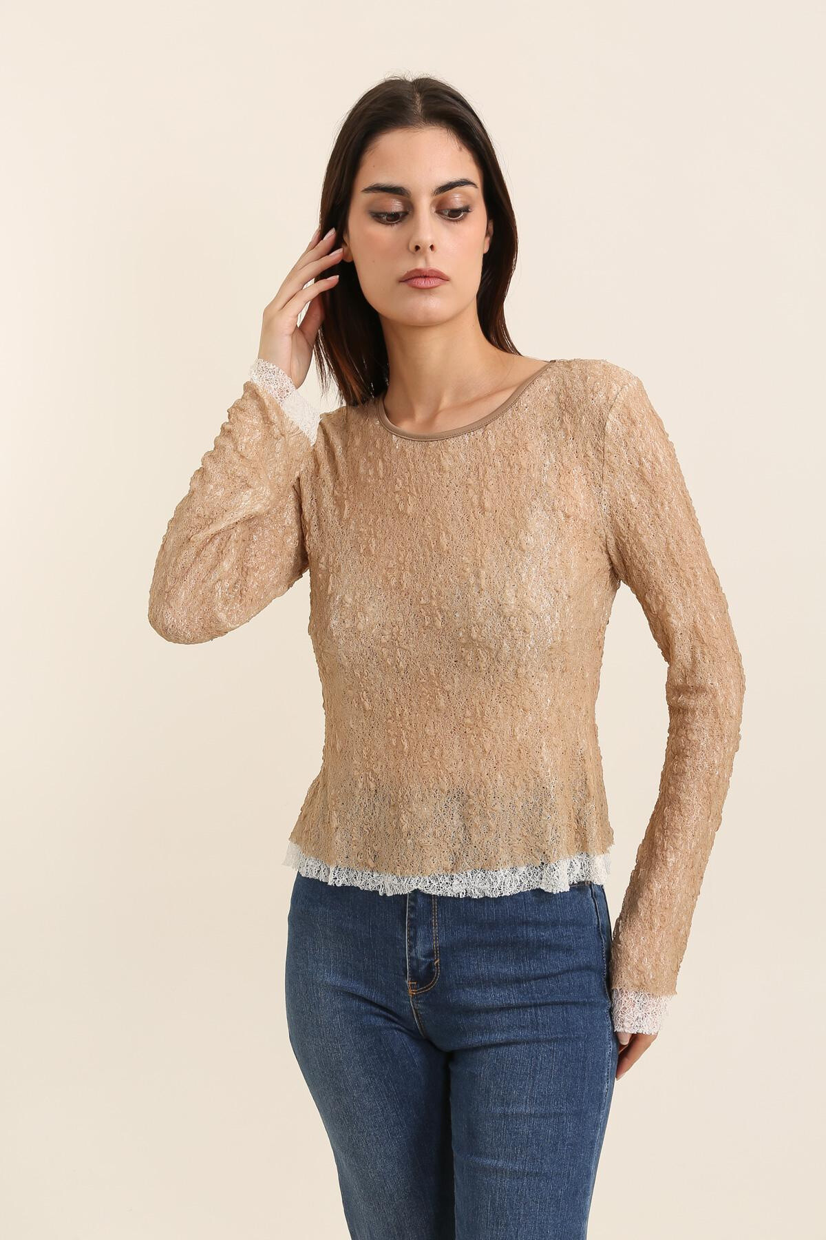 Mayorista Choklate - Camiseta de encaje bicolor 2 en 1