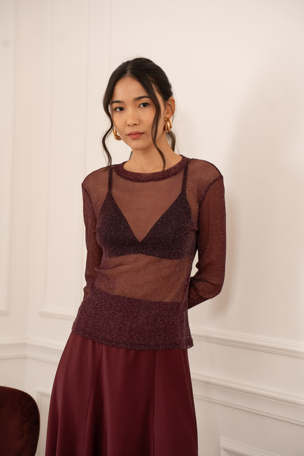 Grossiste Choklate - Top en résille lurex