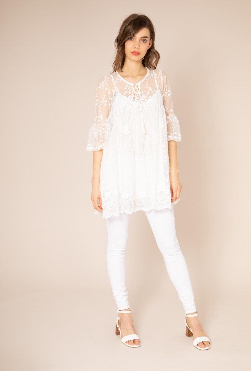 Grossiste Choklate - Tunique en tulle dentelle
