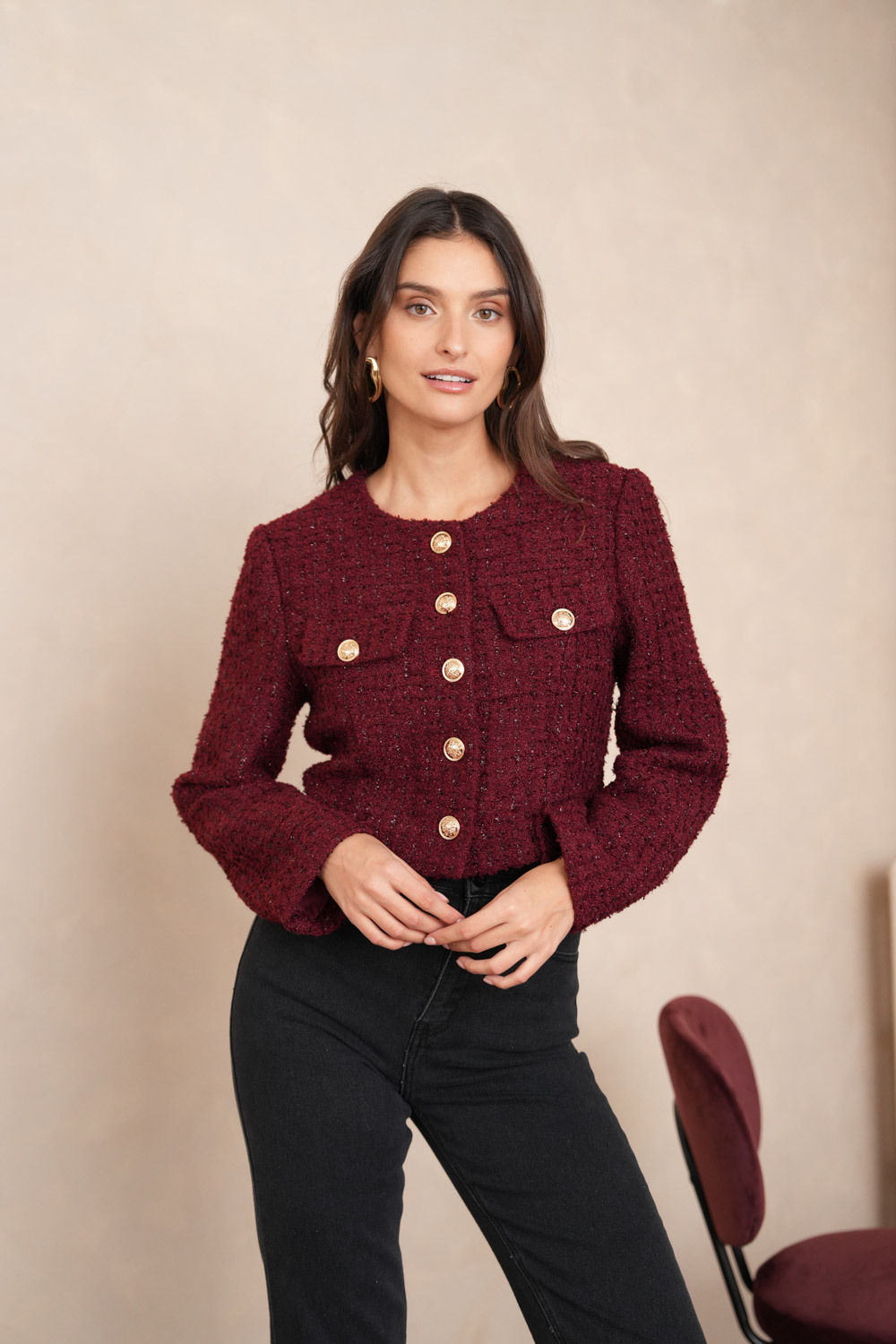 Wholesaler Choklate - Jenny short jacket in sparkly tweed