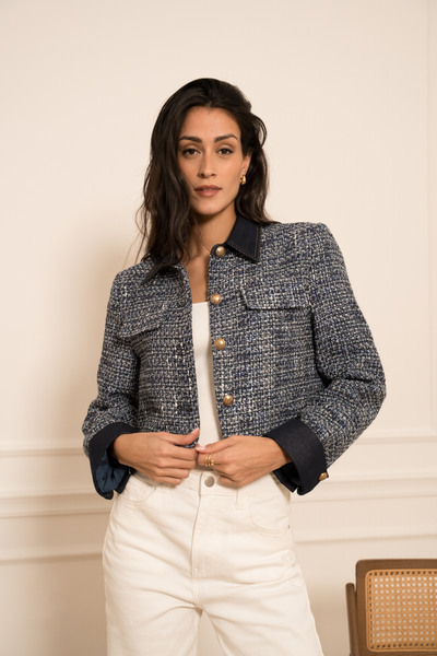 Grossiste Choklate - Veste en tweed & denim Grossiste Choklate - Veste en tweed & denim
