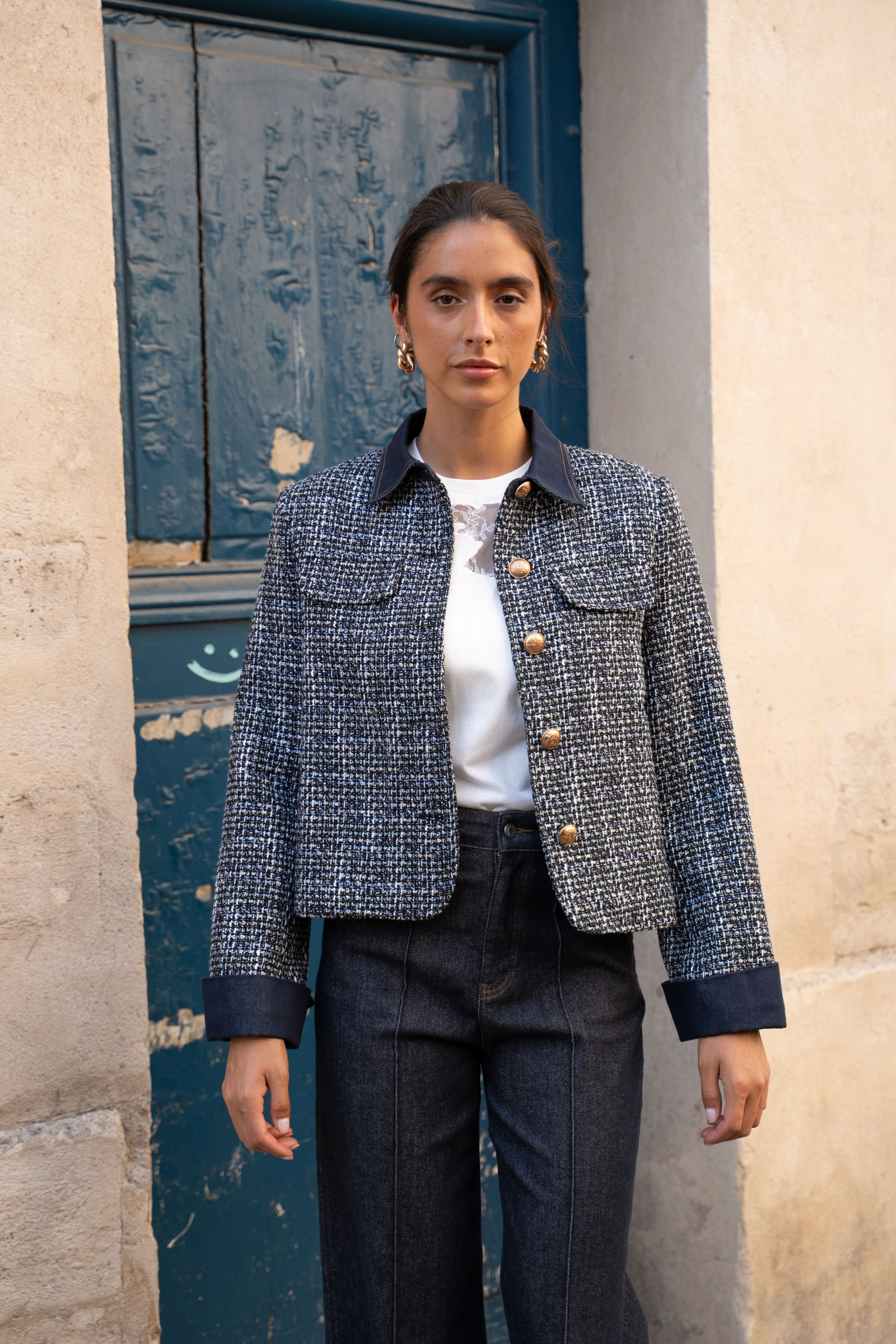 Grossista Choklate - Giacca Emy in Tweed e Denim