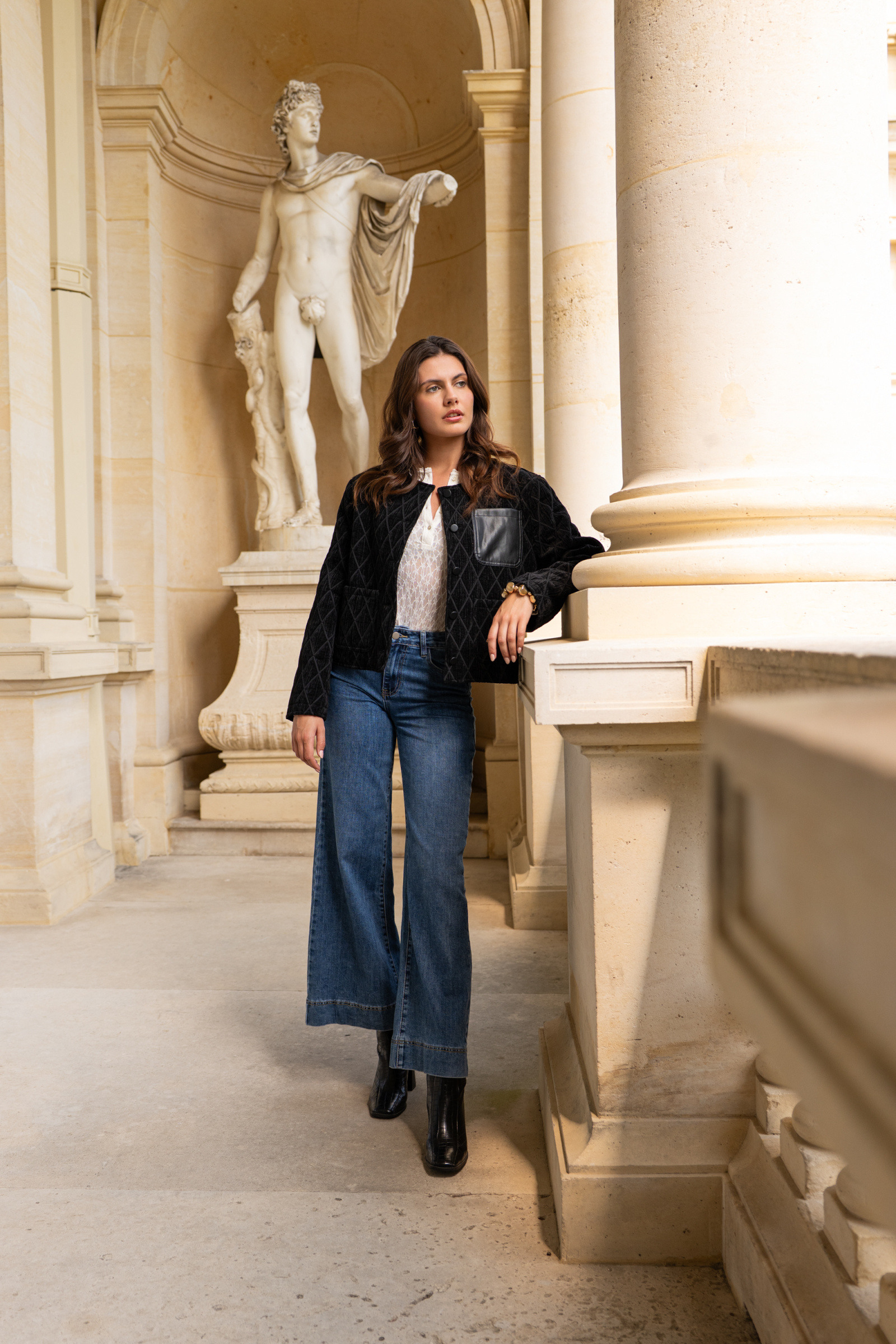 Grossiste Choklate - Veste matelassée poche faux-cuir