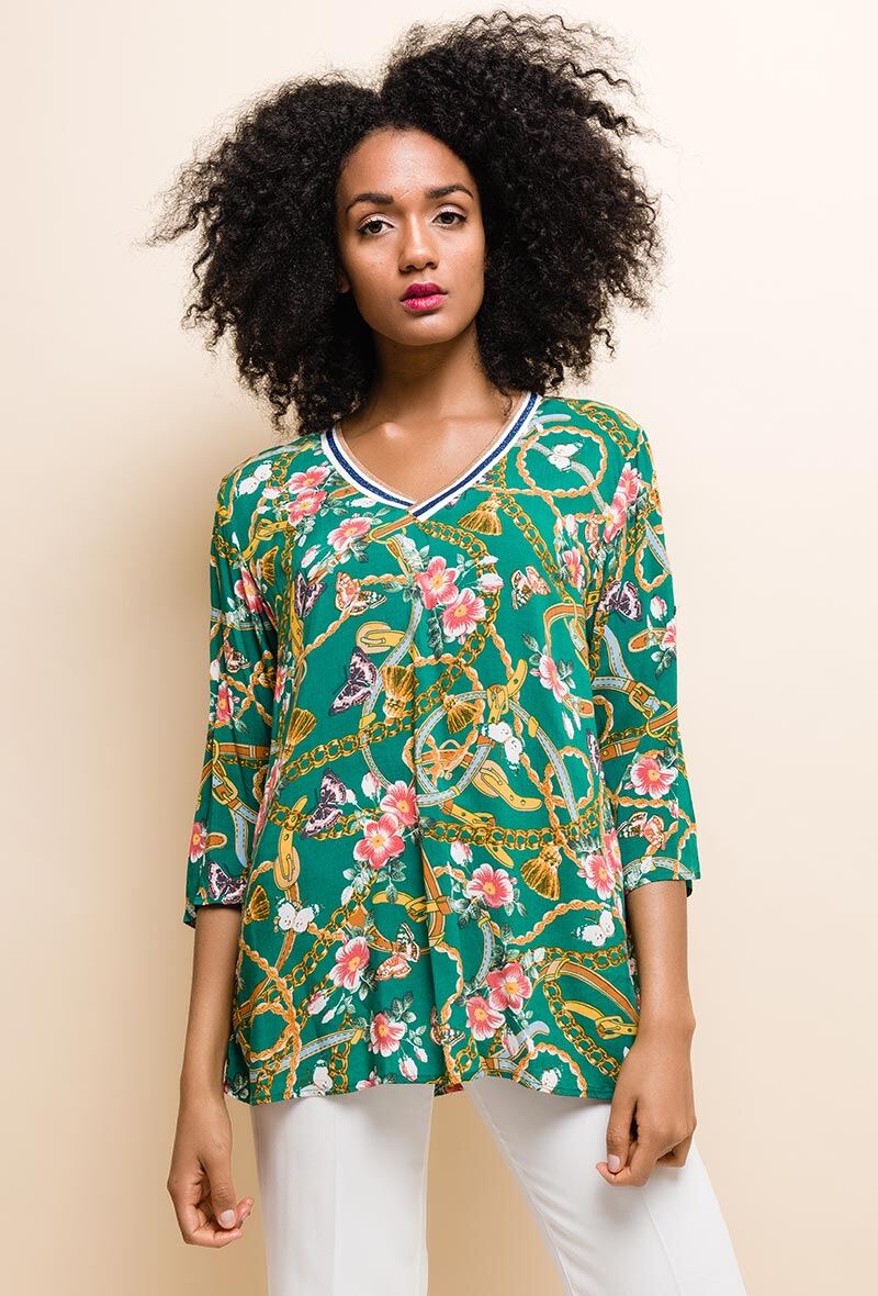 Grossiste Christy - Blouse imprimée GRANDE TAILLE
