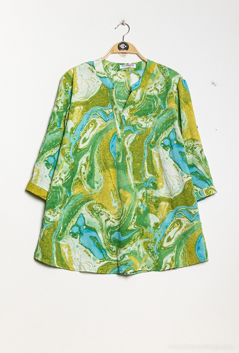 Großhändler Christy - Bedruckte Bluse mit Volants
