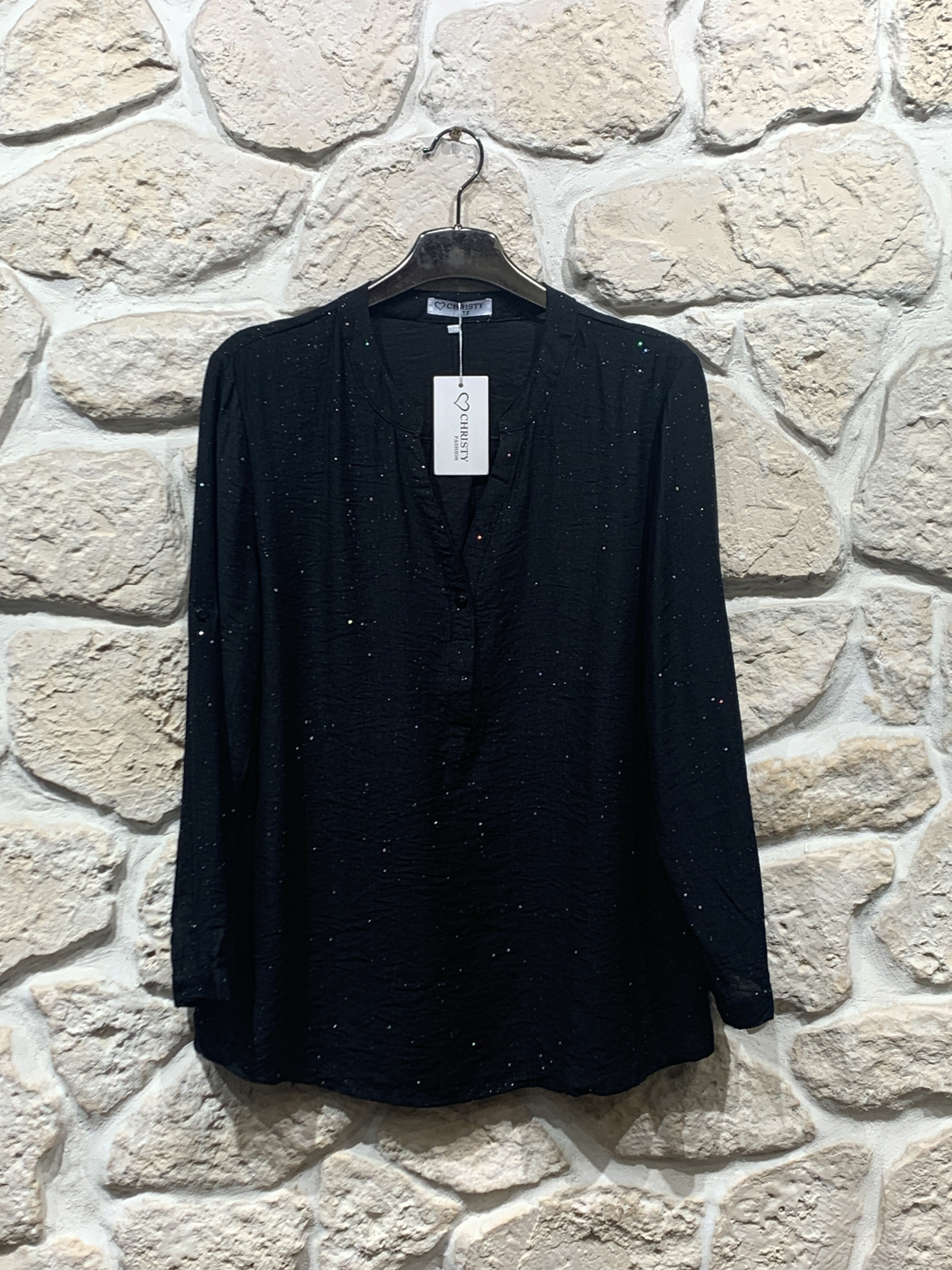 Grossiste Christy - Blouse scintillant uni grande taille