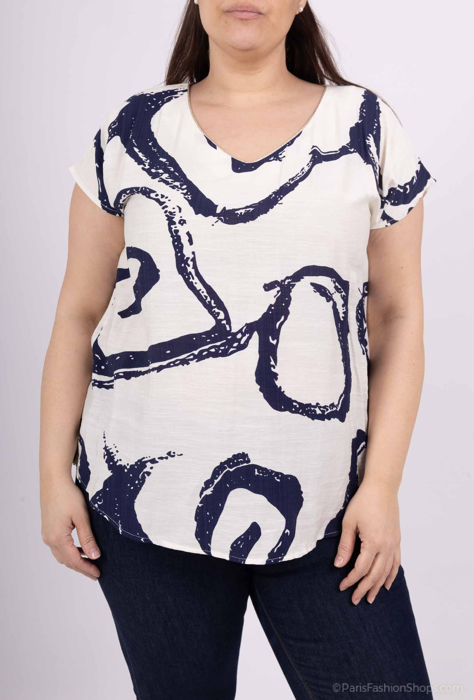 Grossiste Christy - T-shirt manche courte avec noeud *Lyocell*