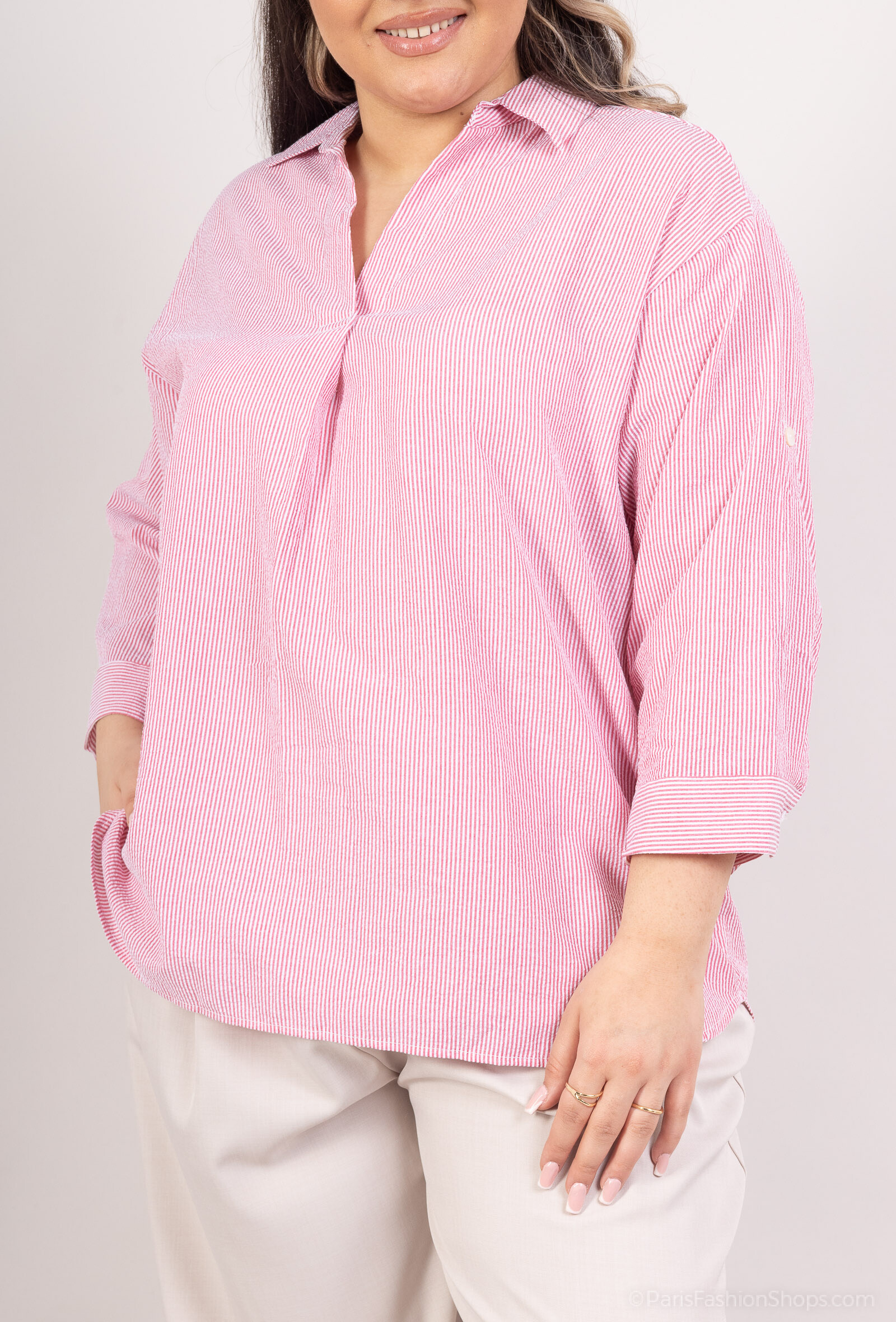Großhändler Christy - Streifenhemdkragenbluse