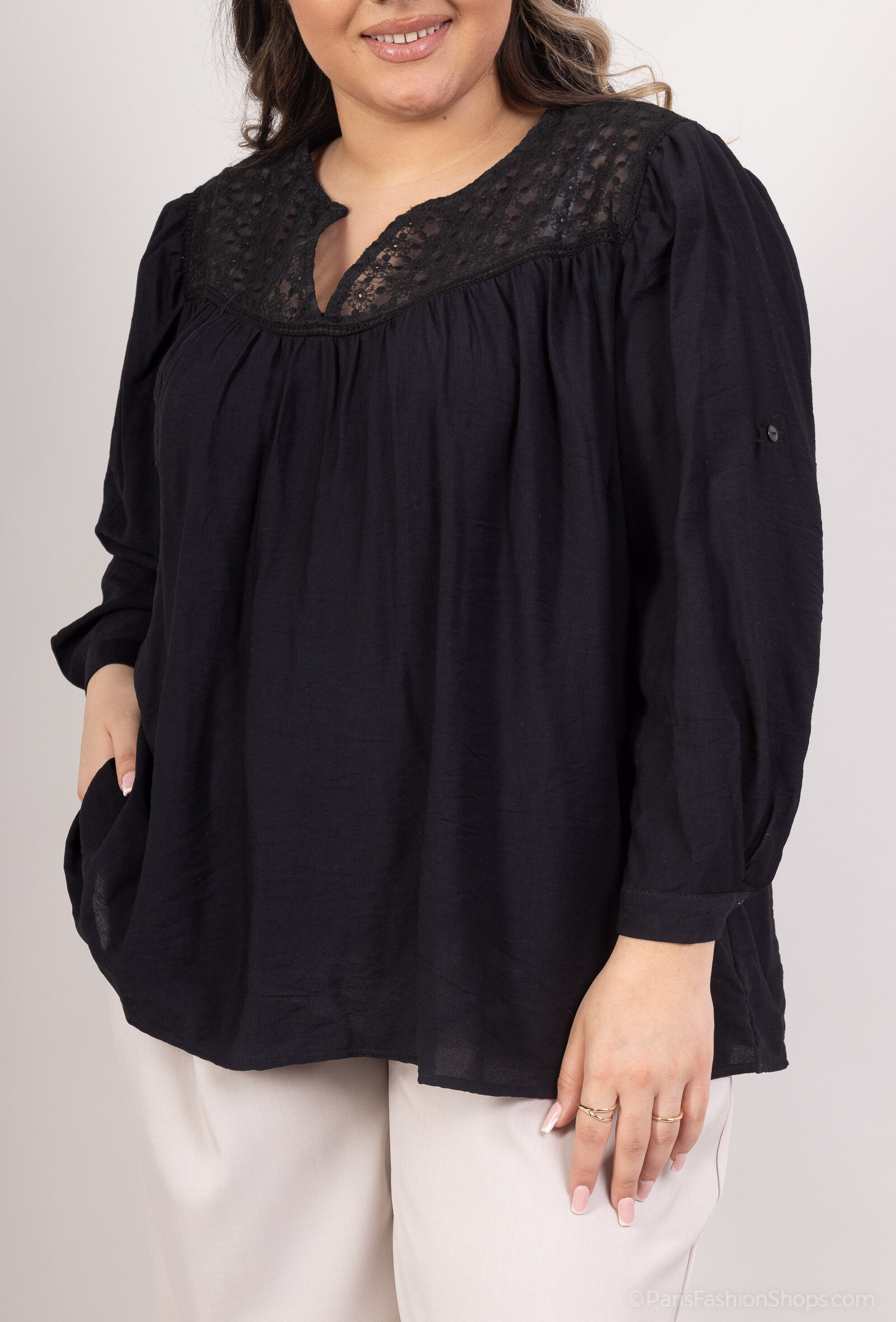 Wholesaler Christy - Lace blouse *Lyocell *