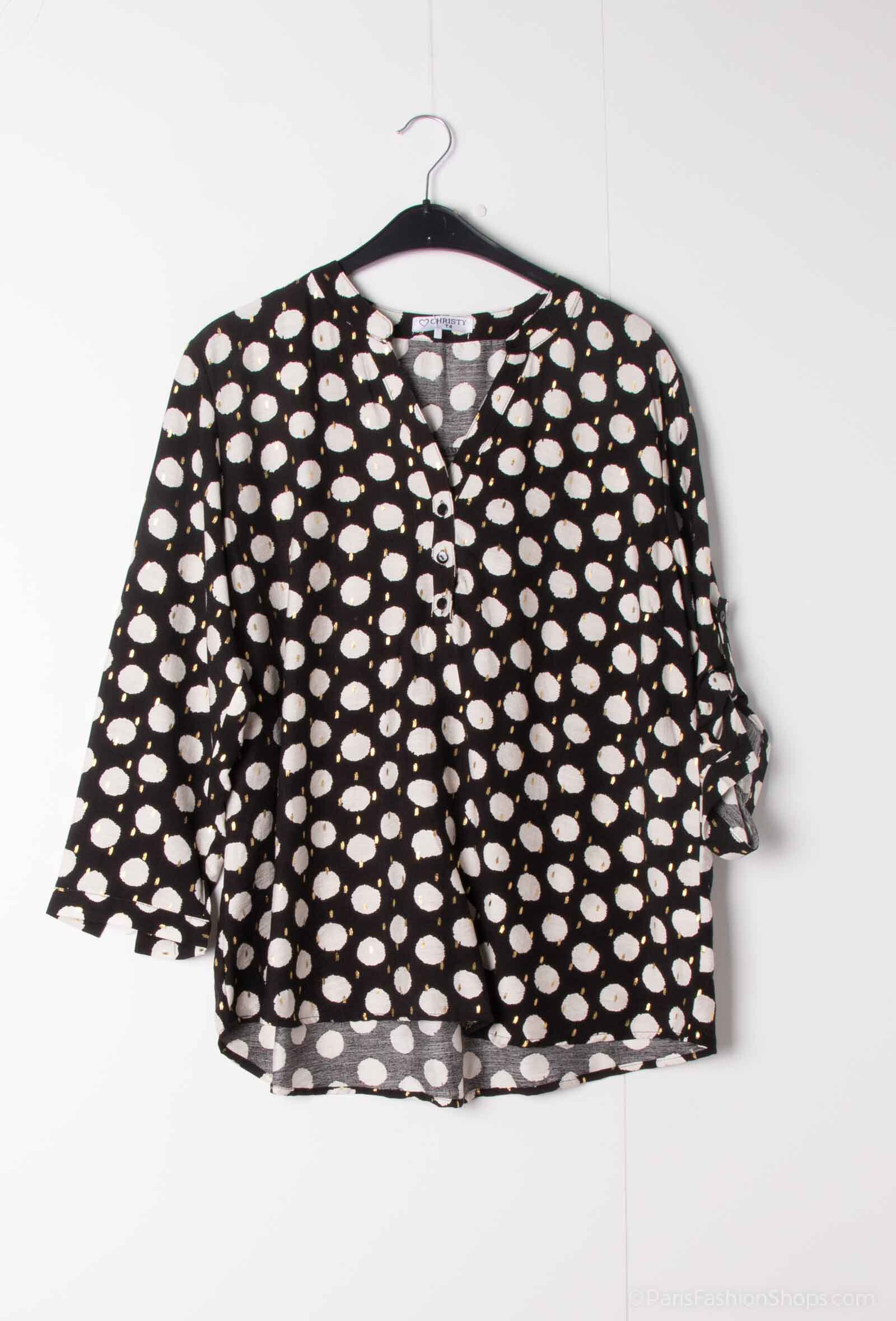 Wholesaler Christy - *Lyocell* blouse with gilding