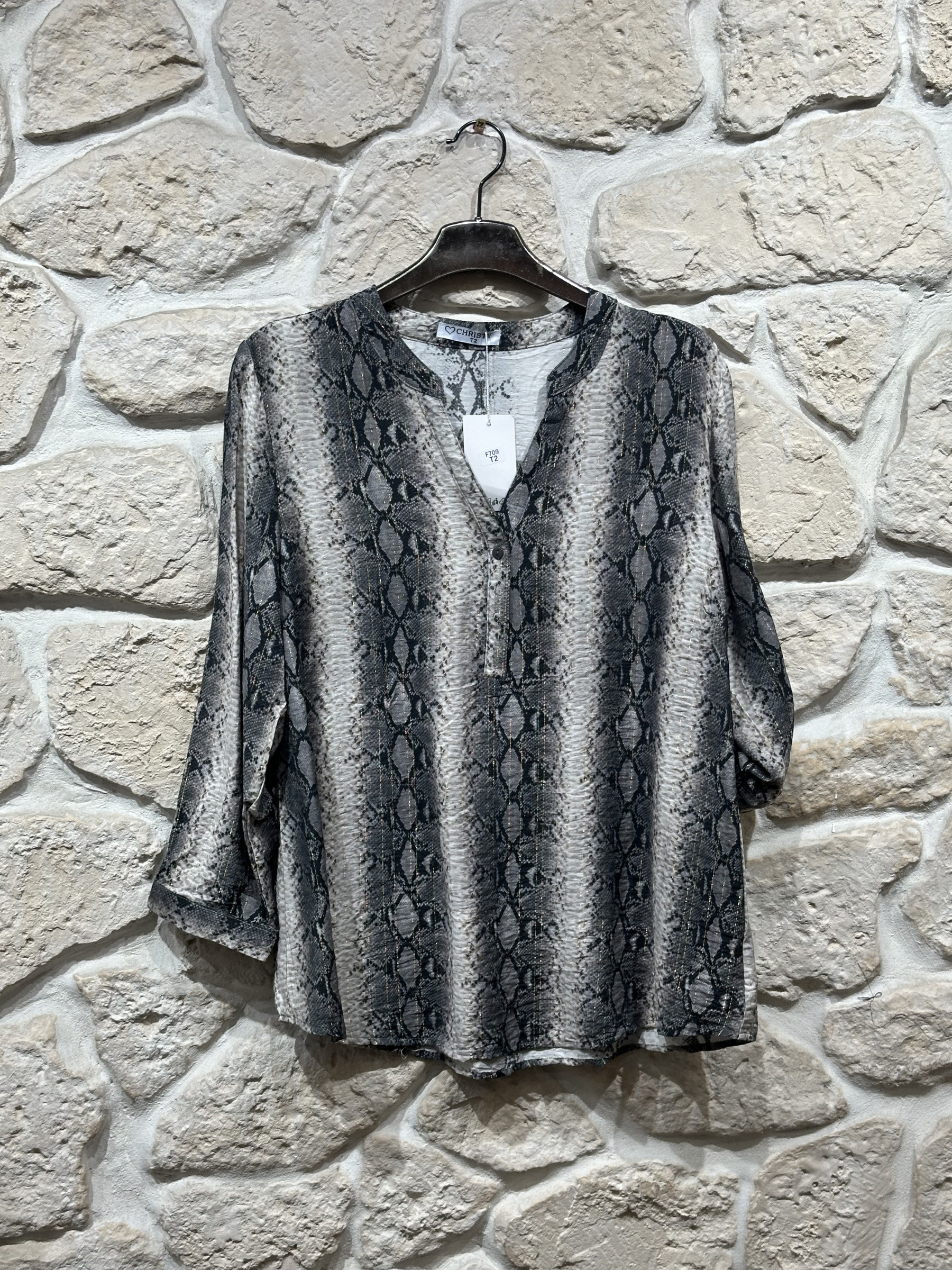 Grossiste Christy - Blouse animalier avec lurex