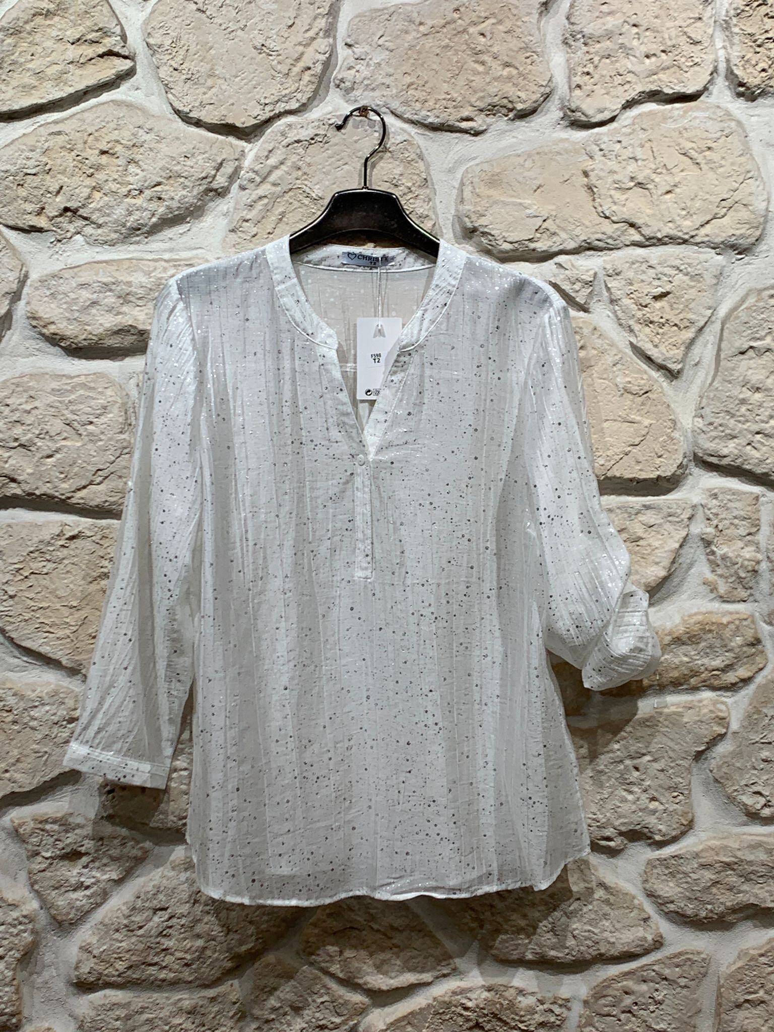 Wholesaler Christy - Shiny V-neck blouse