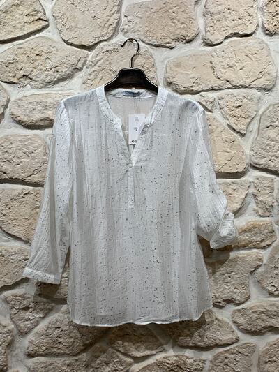 Wholesaler Christy - Shiny V-neck blouse Wholesaler Christy - Shiny V-neck blouse