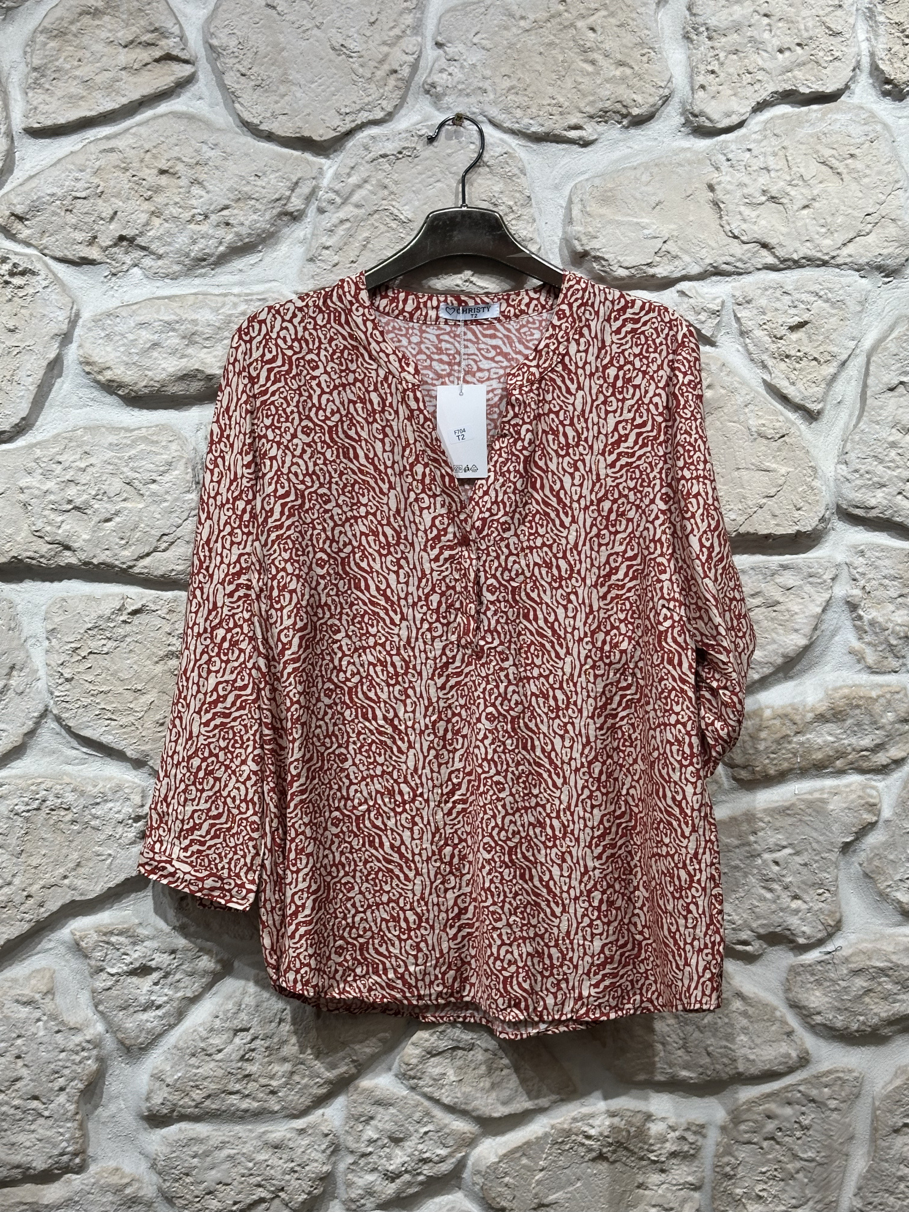 Grossiste Christy - Blouse animalier avec lurex