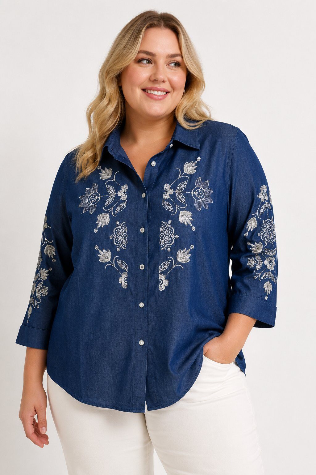 Grossiste Christy - Chemise broderie brodée
