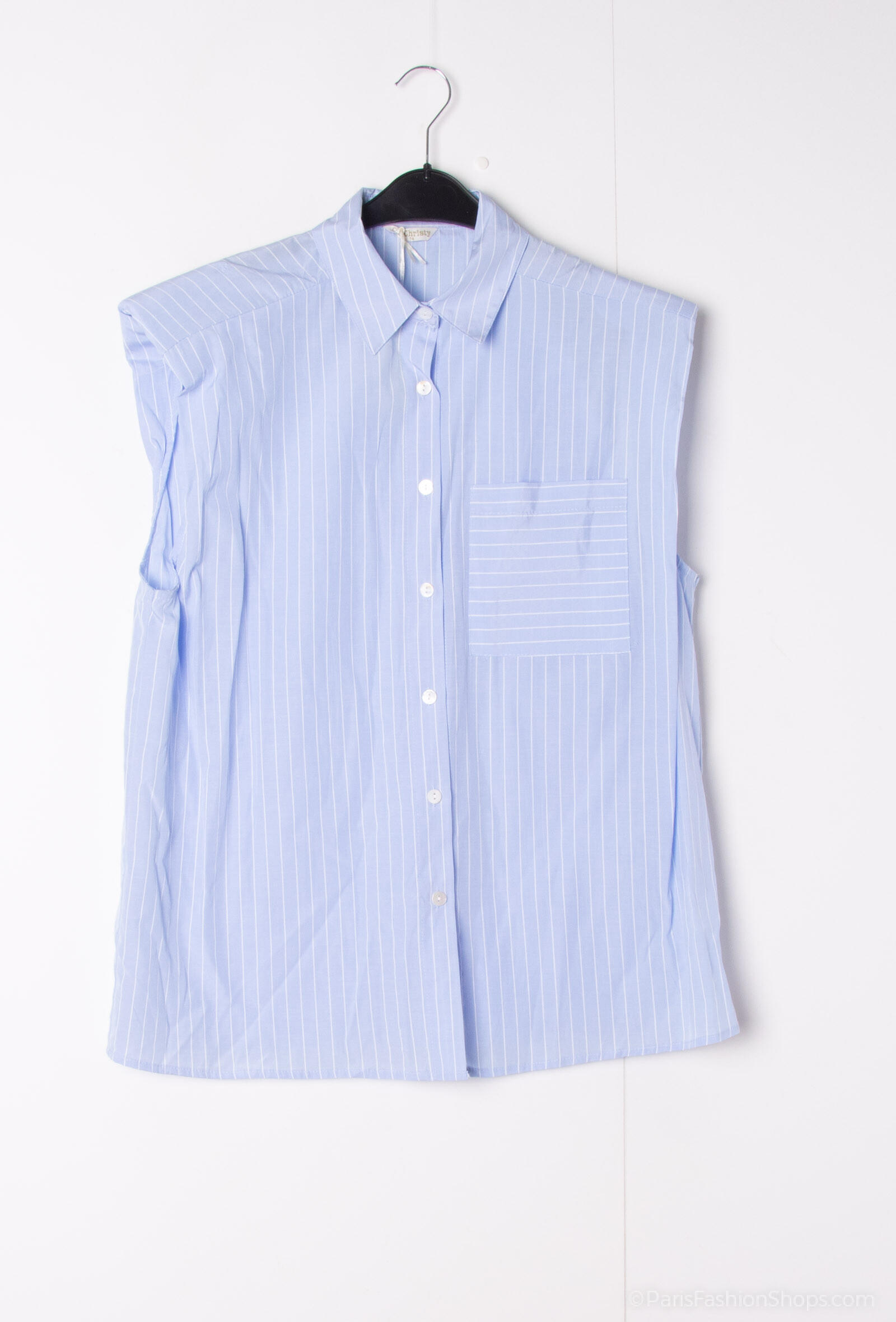 Chemise a rayure sans manche légère avec épaulette