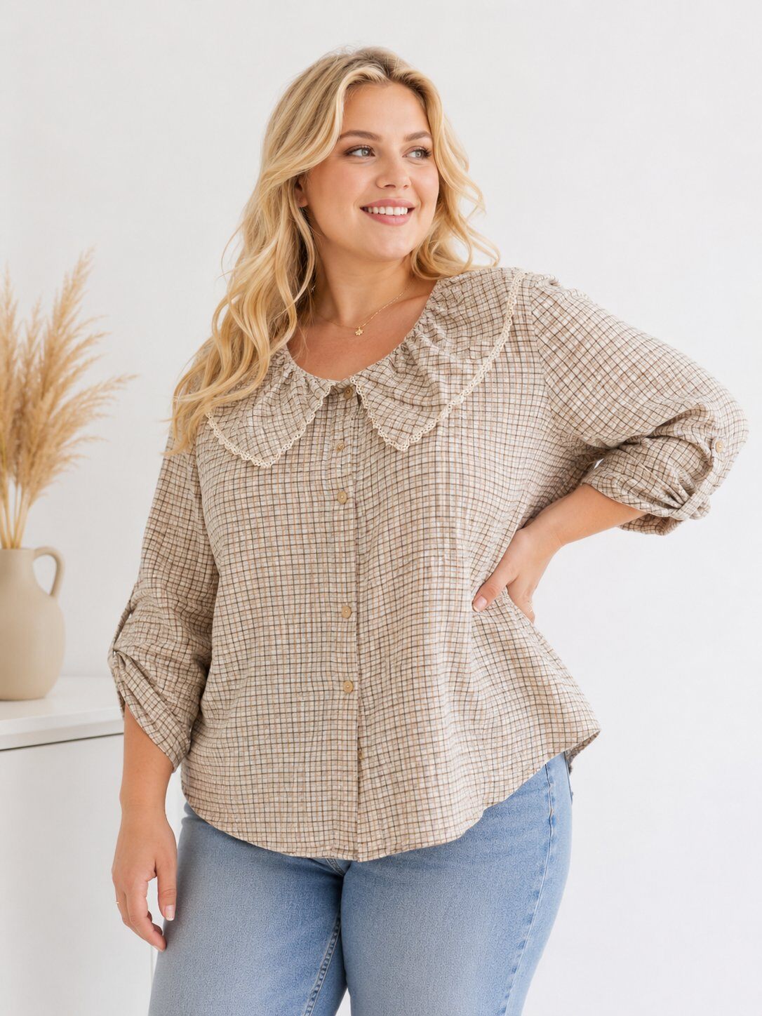 Wholesaler Christy - Peter Pan collar shirt with lurex