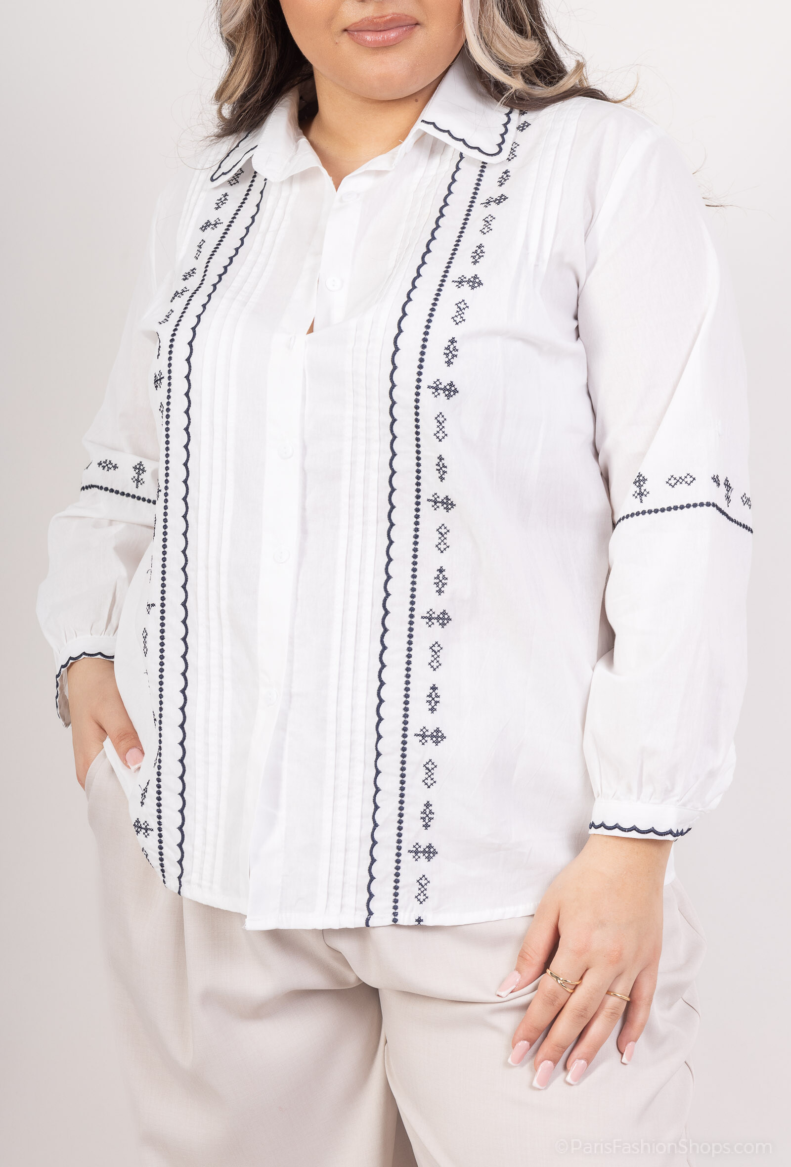 Grossiste Christy - Chemise brodée *coton*