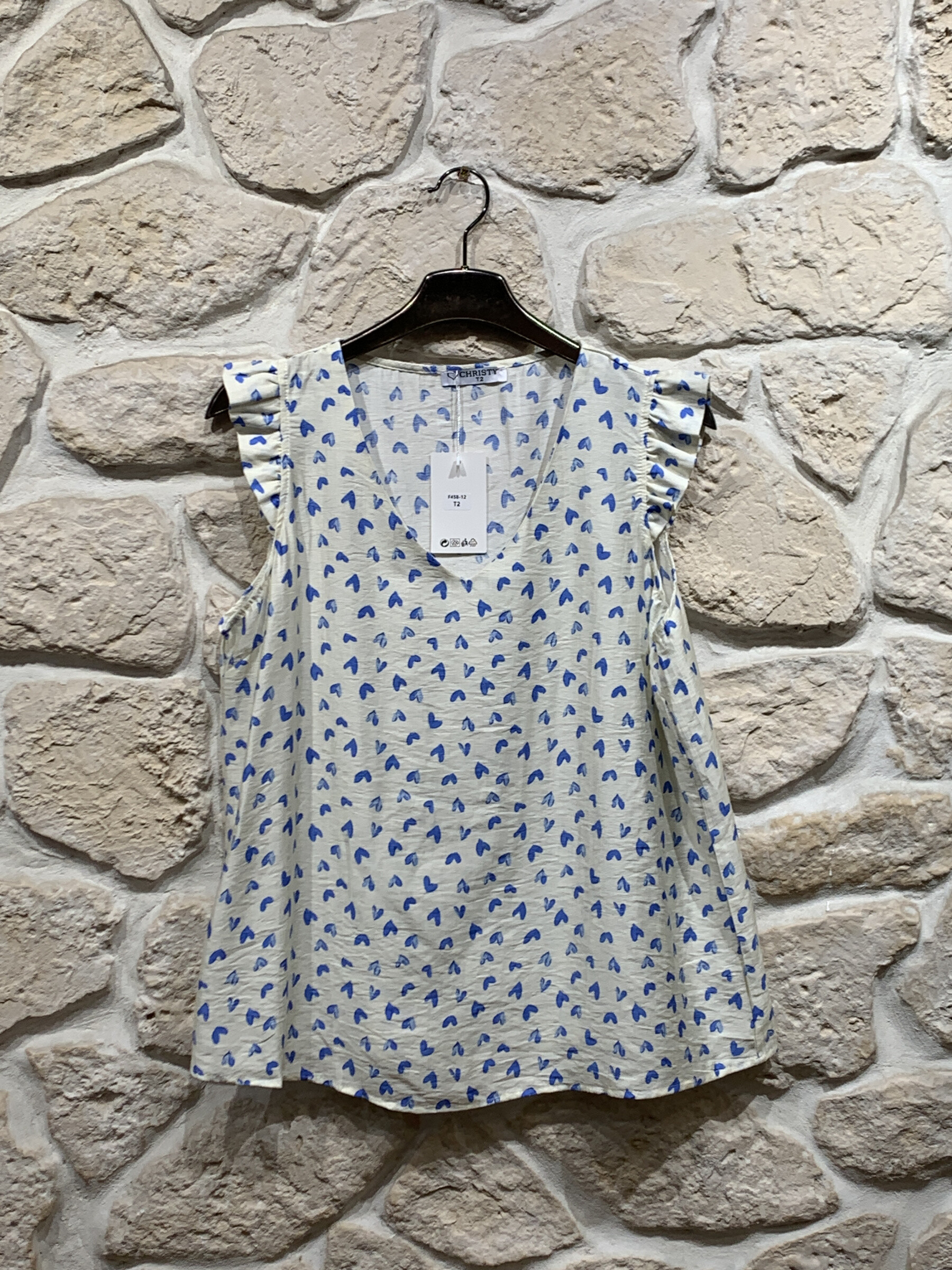 Wholesaler Christy - Heart printed tank top *Lyocell *