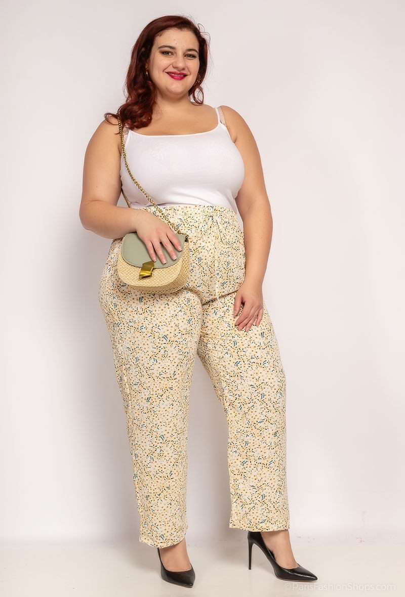 Grossista Christy - Pantaloni larghi con stampa floreale