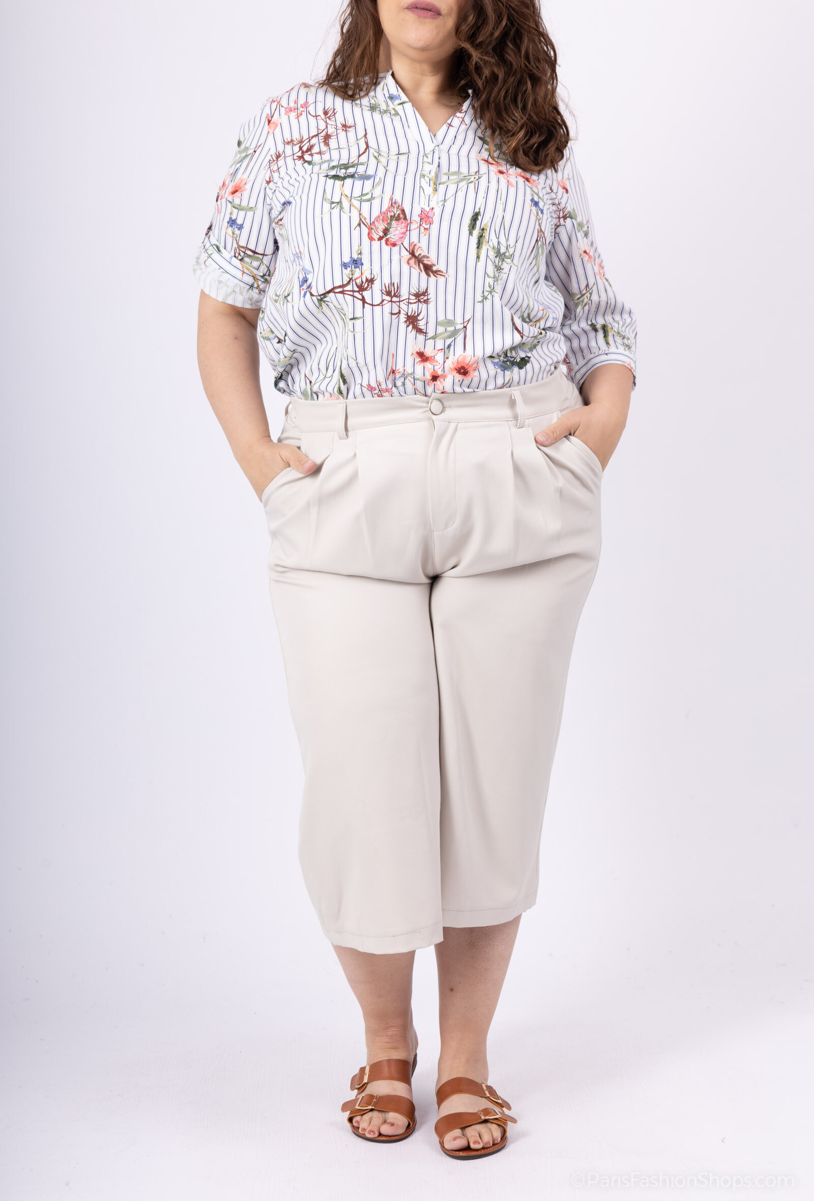 Pantalon fluide uni, longue taille 0,80cm